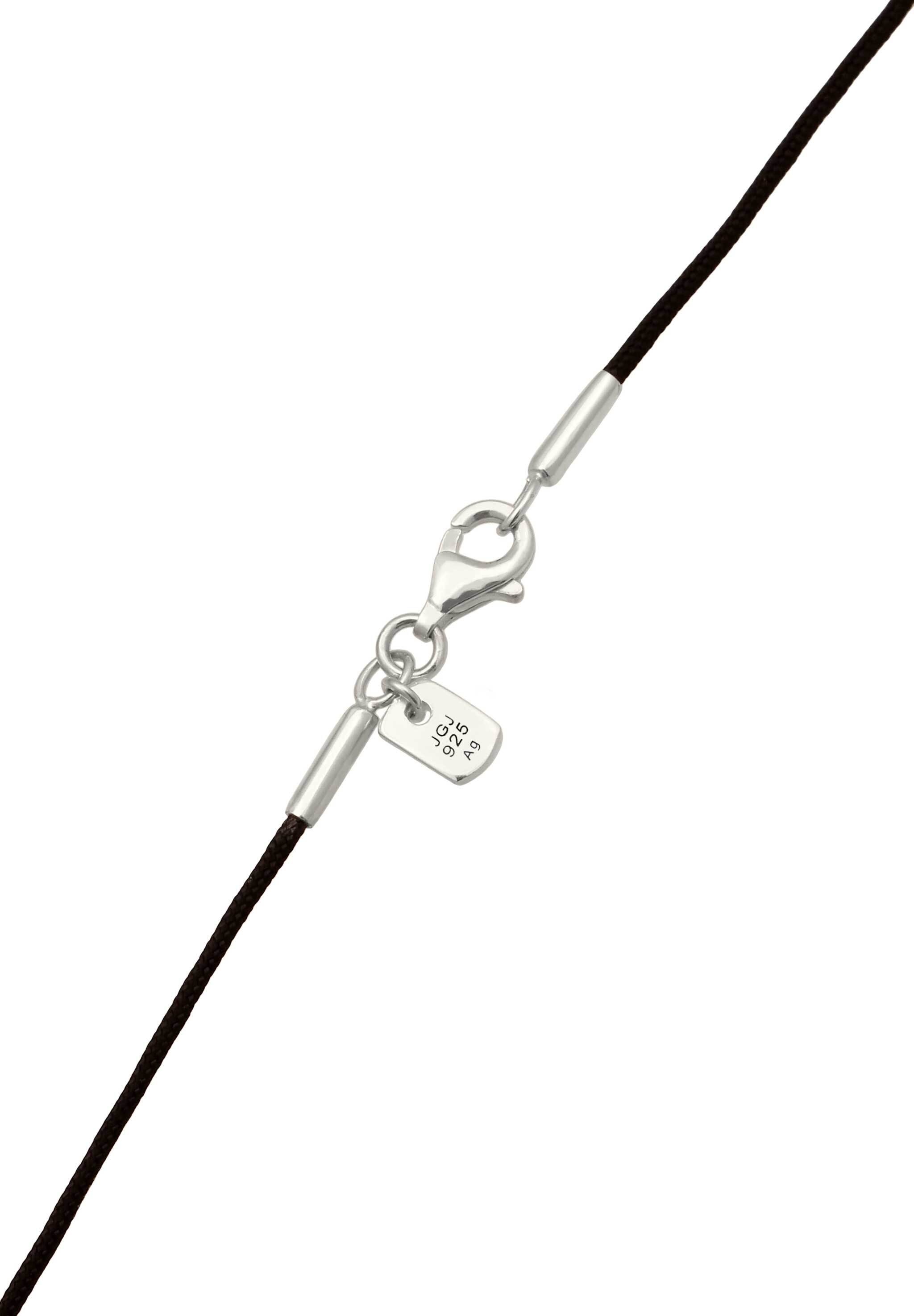 Kuzzoi Silberkette »Halskette Nylon Anhänger Plättchen 925 Sterling Silber«