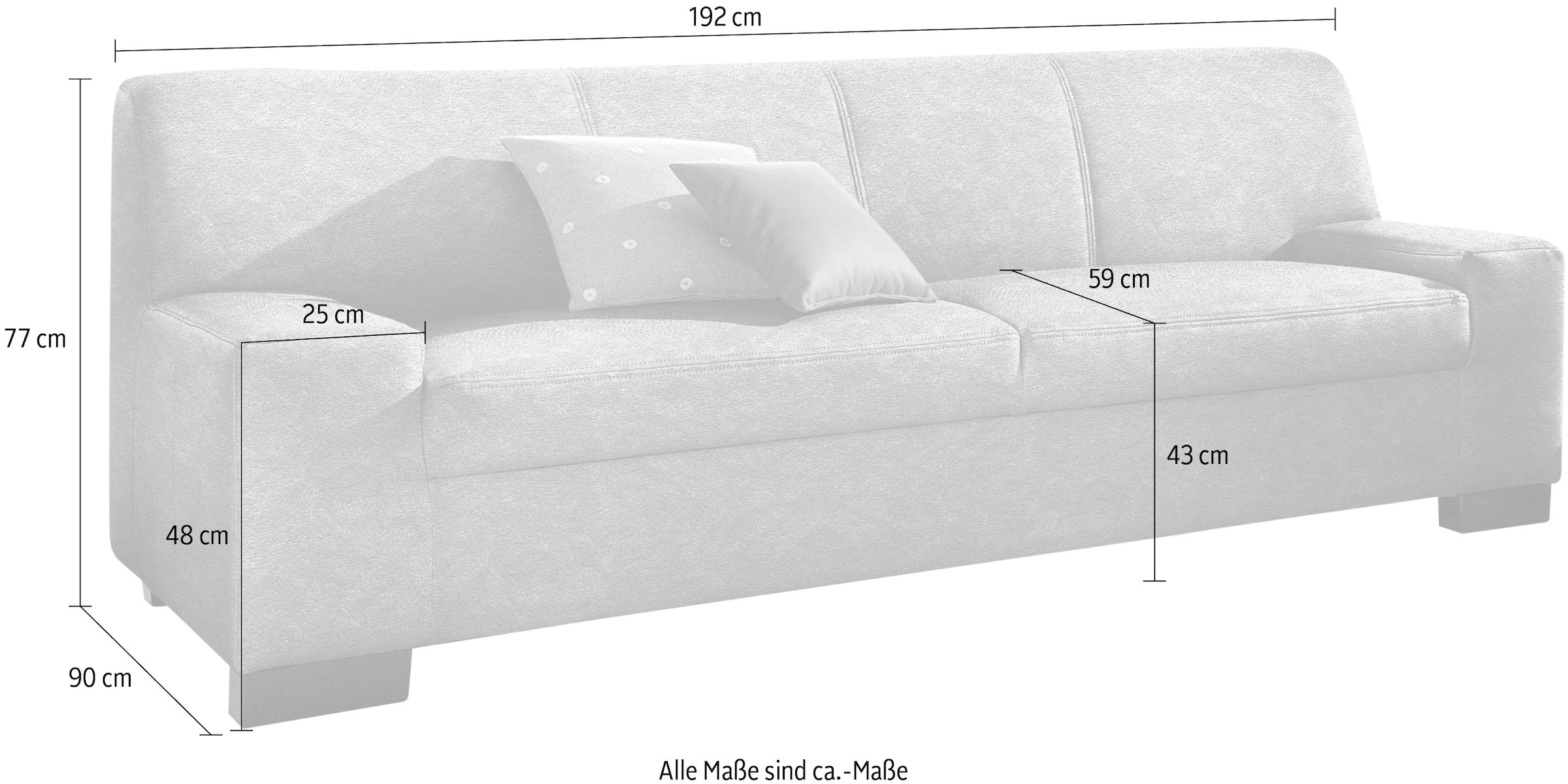 DOMO collection 2-Sitzer »Norma Top, elegant und modern, flache Armlehnen, komfortabel,«