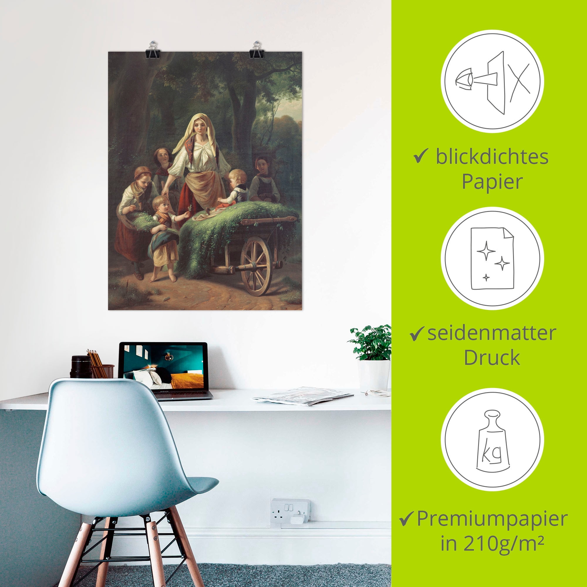 Artland Kunstdruck »Die Heimkehr aus dem Walde«, Gruppen & Familien, (1 St.), als Alubild, Leinwandbild, Wandaufkleber oder Poster in versch. Größen