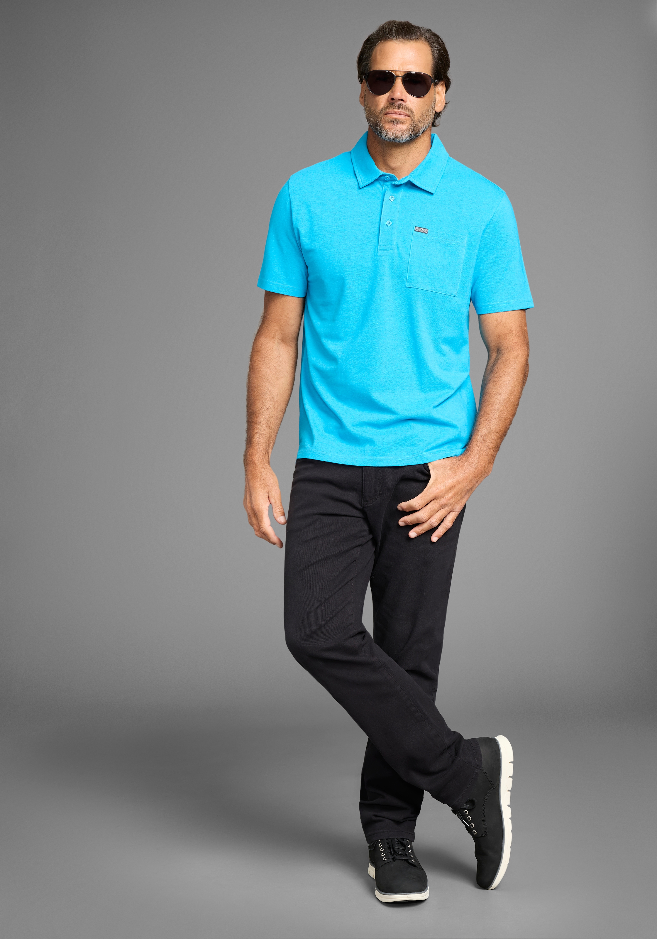 Man's World Poloshirt, mit Brusttasche