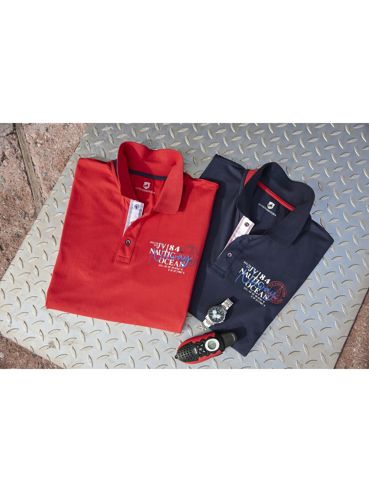Jan Vanderstorm Poloshirt »Doppelpack Poloshirt DAGFINN«, (2 tlg.), in zwei Farben
