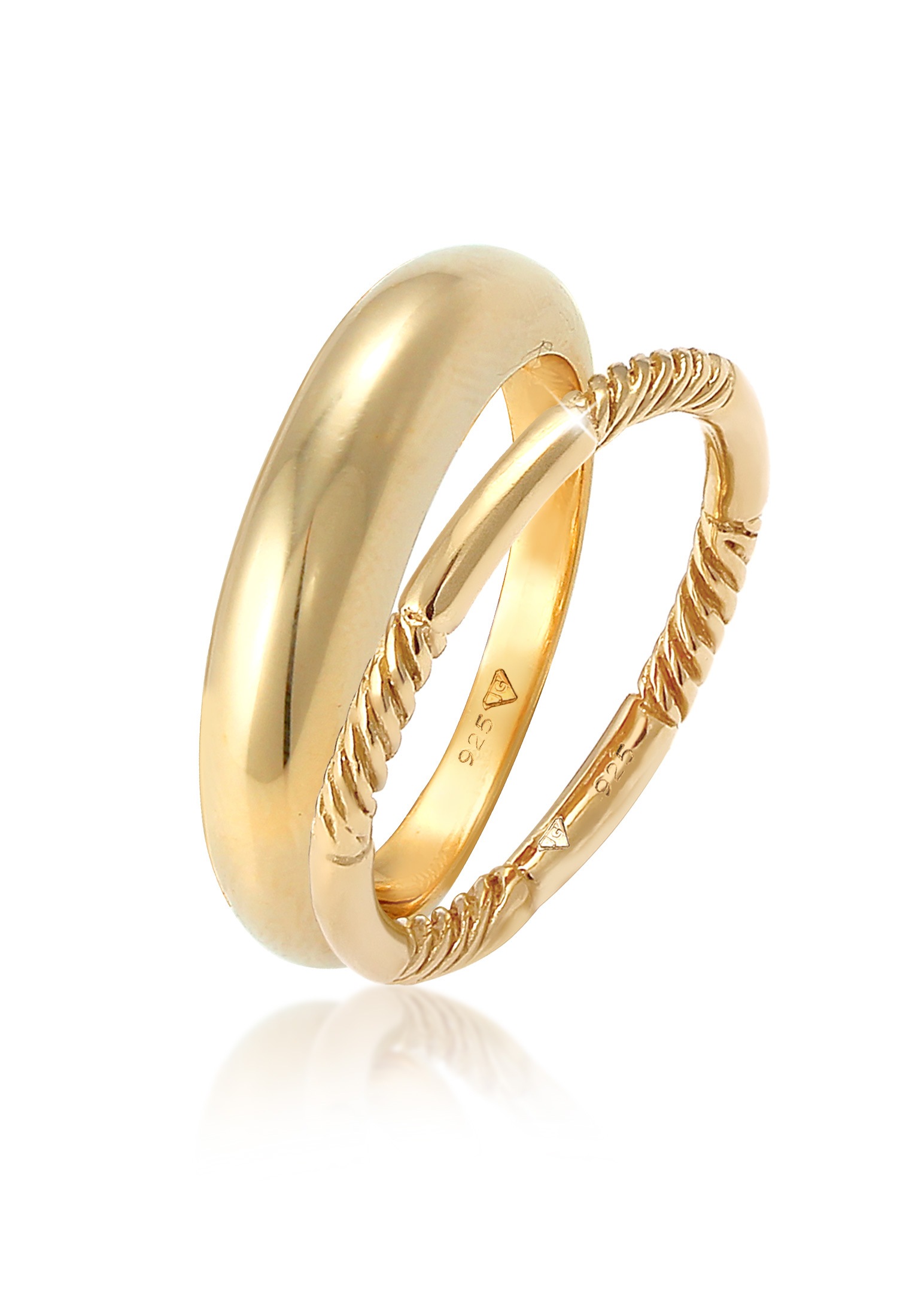 Elli Ring-Set »Ring Bandring Gedreht Basic Set (2 tlg) 925 Silber«