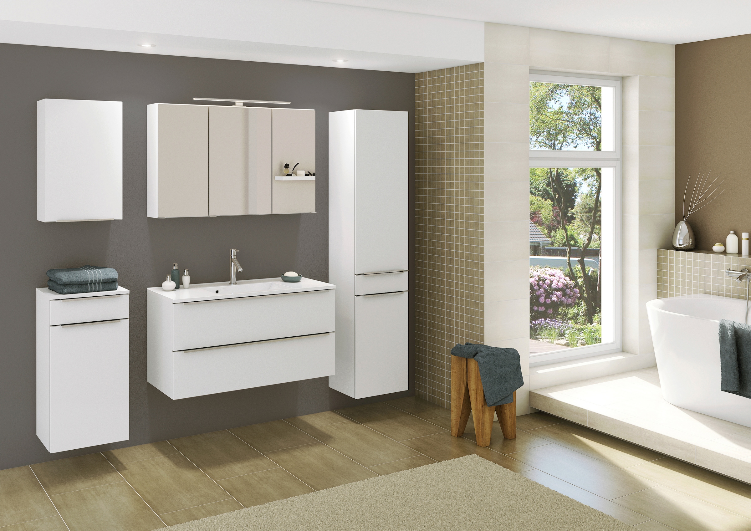 welltime Spiegelschrank »Matera« Breite 100 cm, mit 6 verstellbaren Glasböden