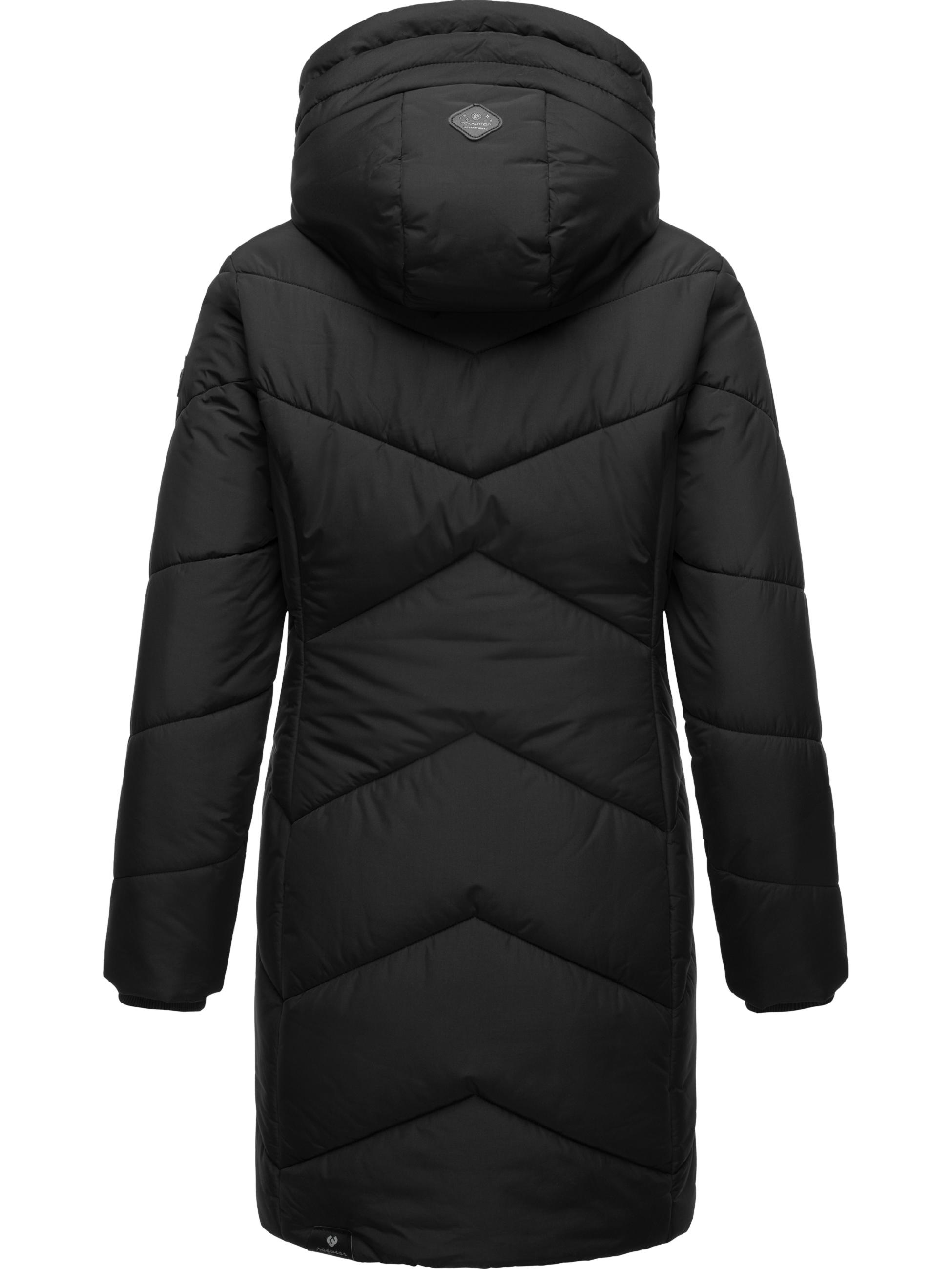 Ragwear Steppmantel »Steppmantel Novista«, Stylischer Wintermantel mit zick zack Muster und großer Kapuze