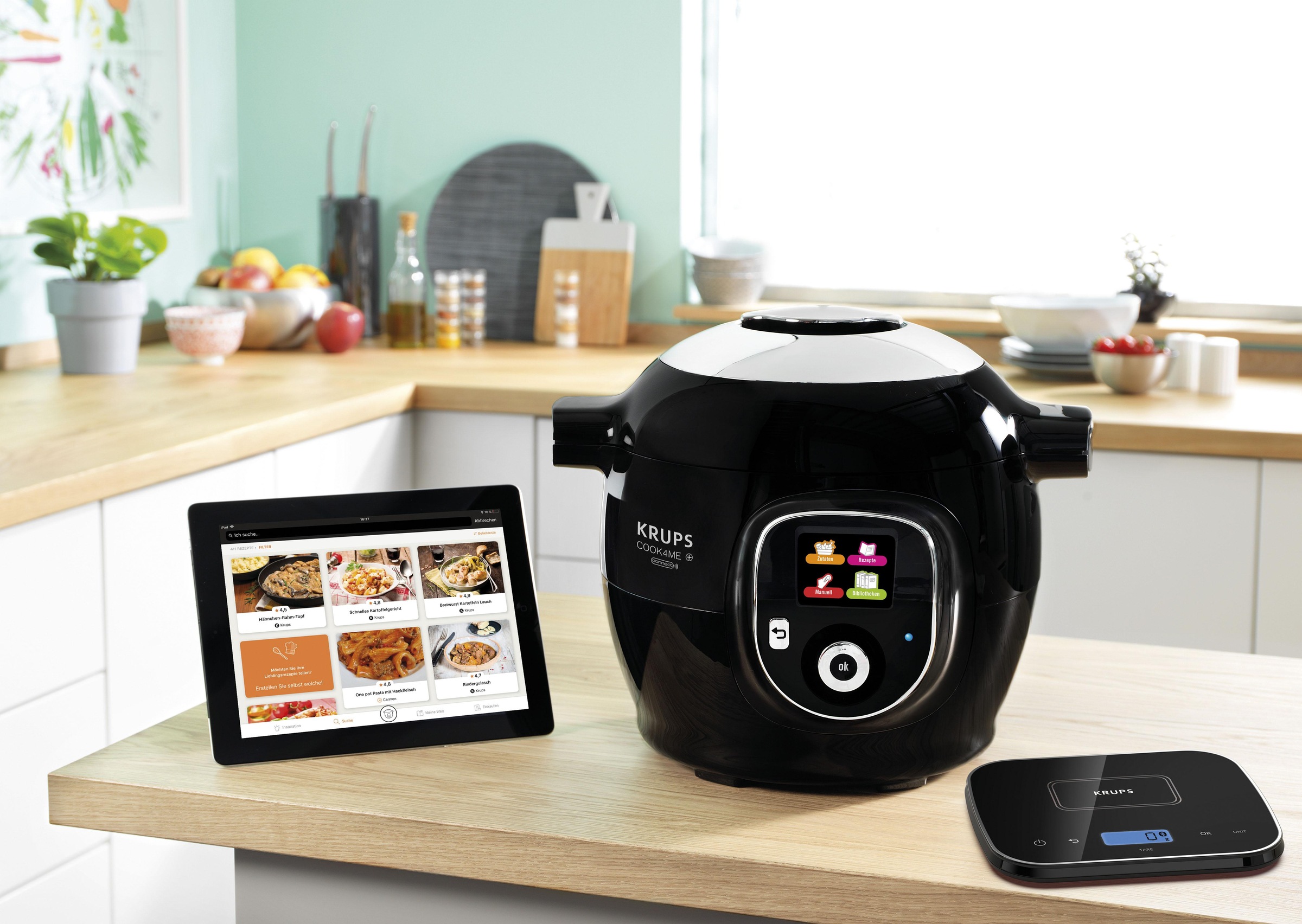 Krups Multikocher »CZ8568 Cook4Me+ Grameez«, vernetzte Waage, 300 Rezepte, 6 Programme, kompatibel mit Cook4Me-App