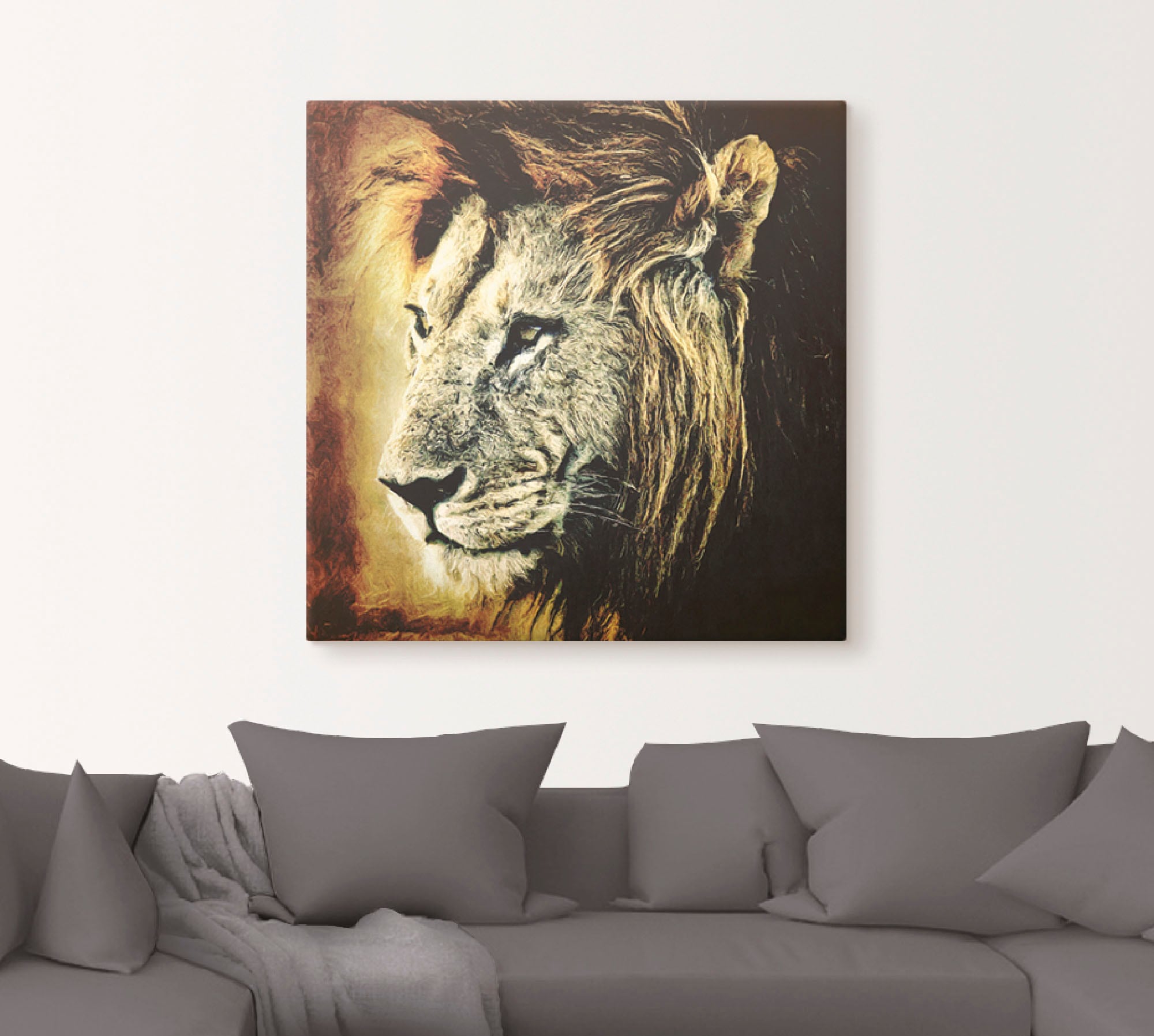 Artland Leinwandbild »Löwe«, Wildtiere, (1 St.), auf Keilrahmen gespannt