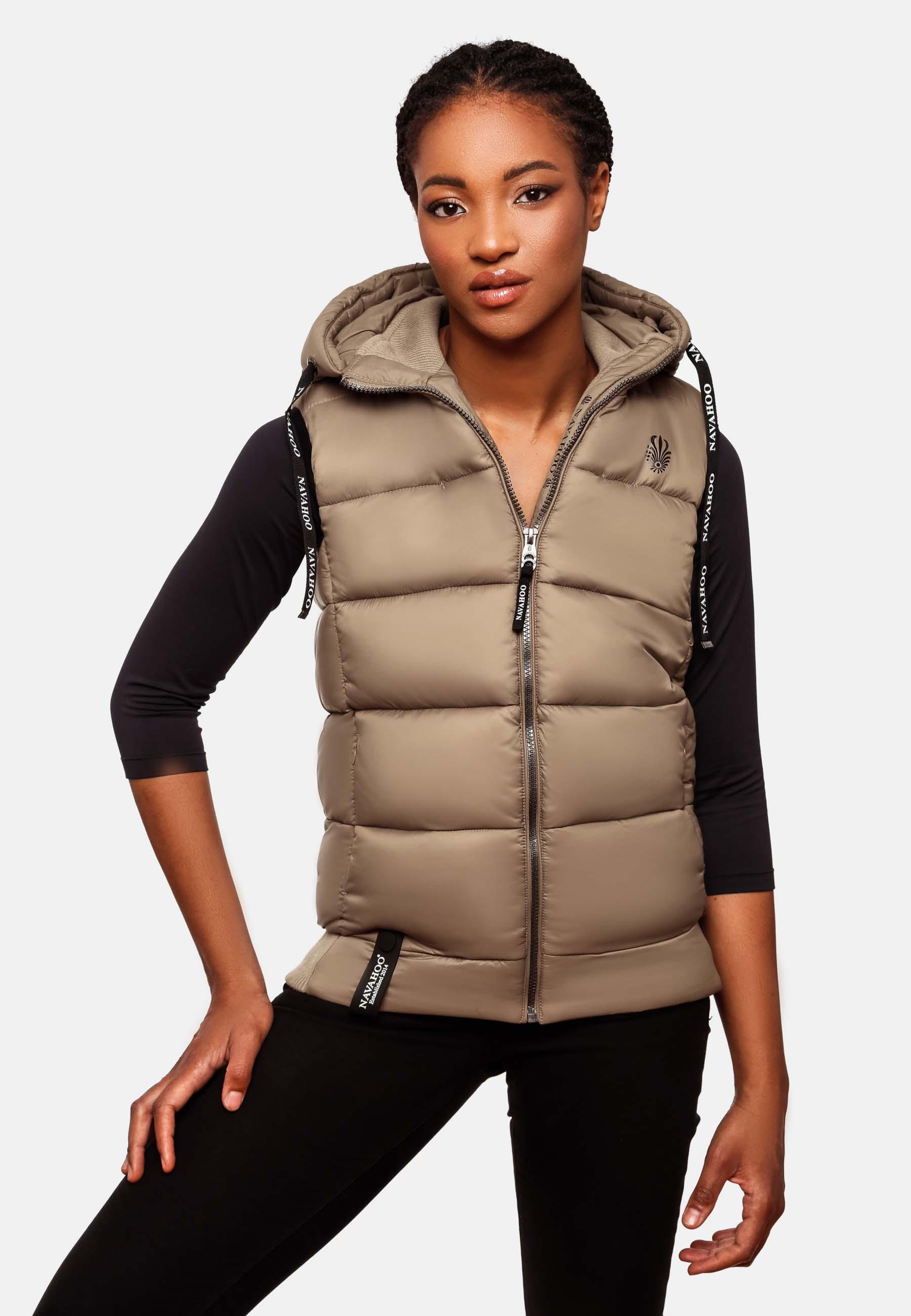 Navahoo Steppweste »Steppweste Kassidy«, (1 tlg.), stylische ärmellose Damen Weste mit Kapuze