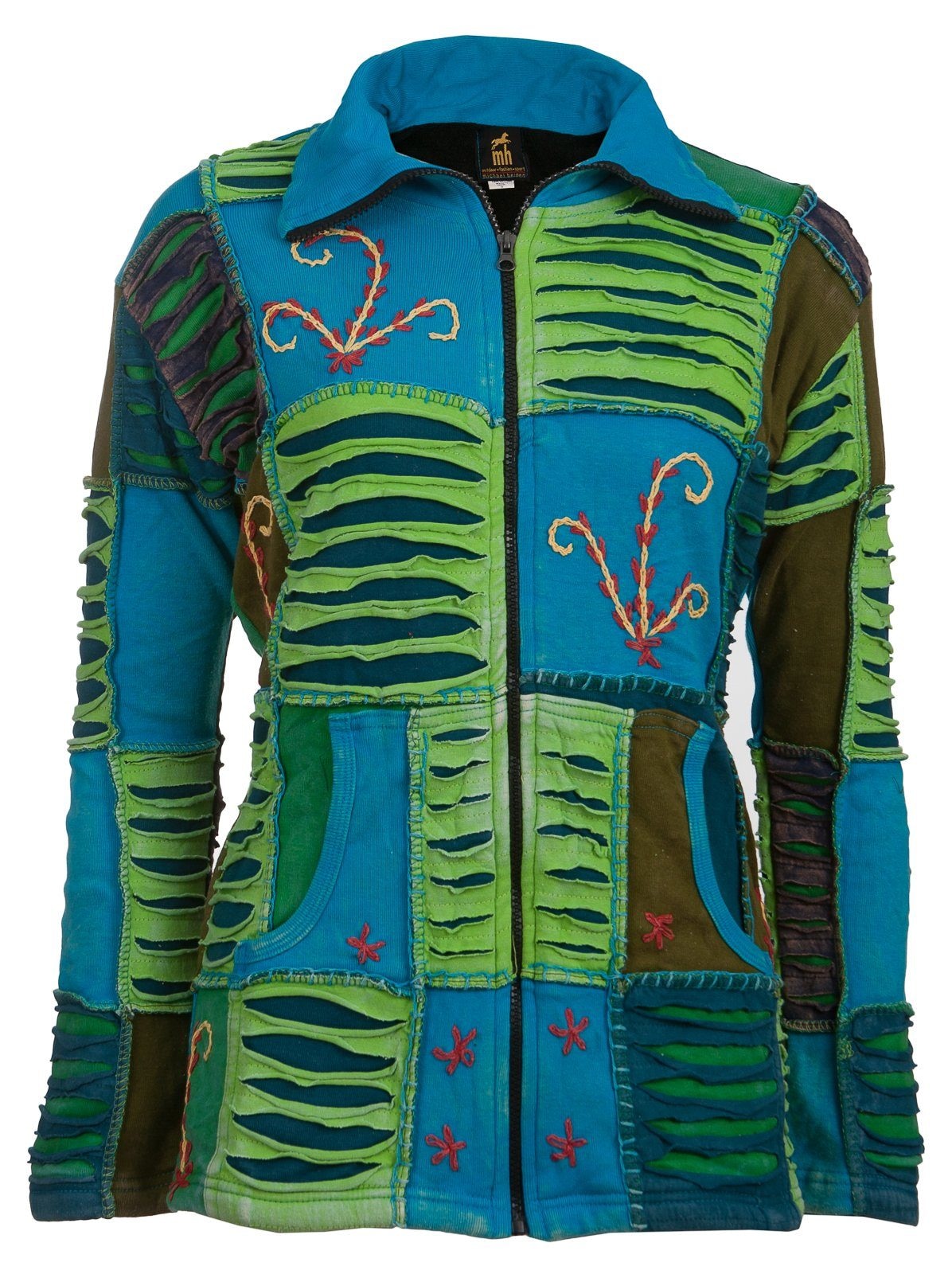 DEPROC Active Fleecejacke »Patchwork FLOWER POWER MC«