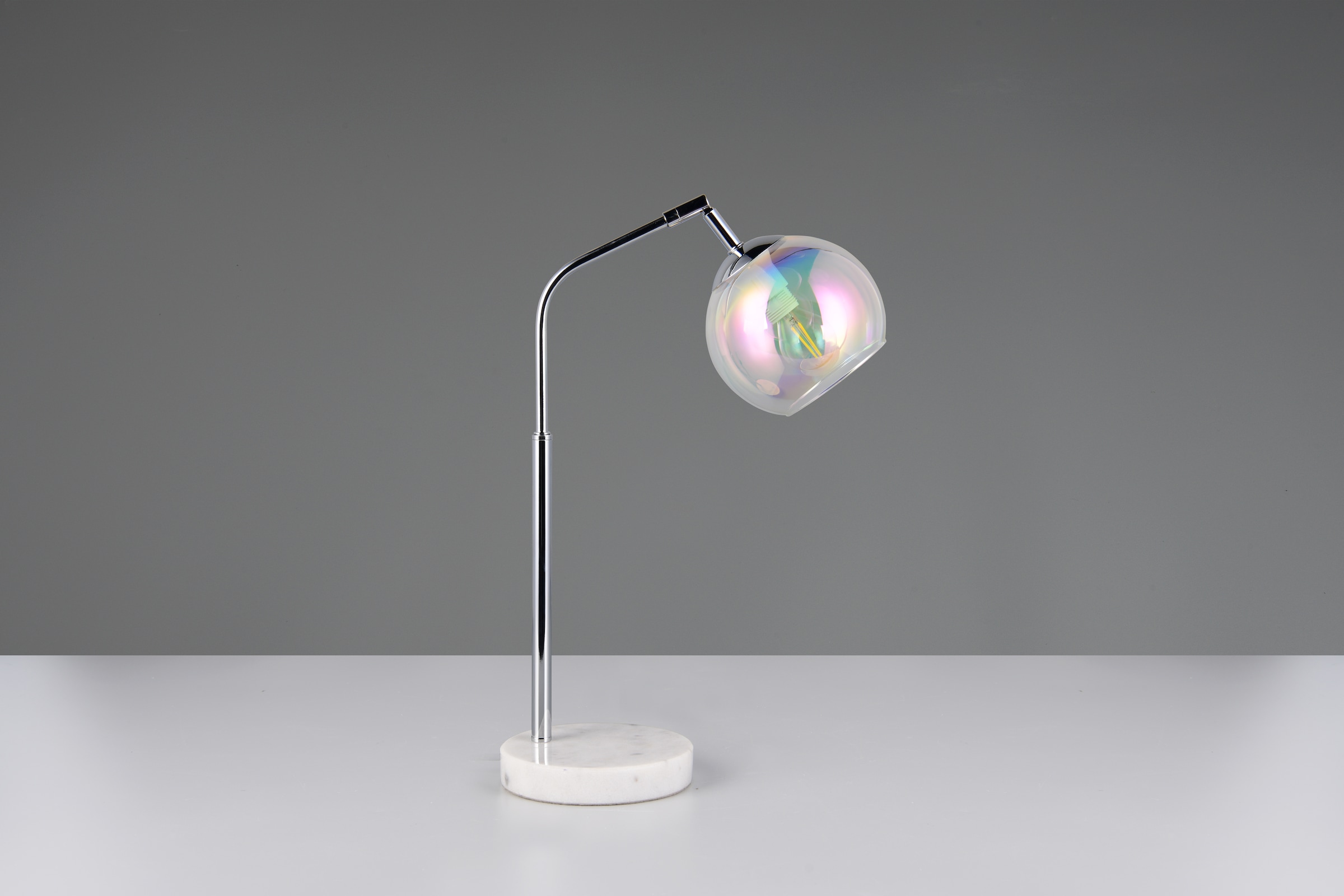 TRIO Leuchten Schreibtischlampe »PAXTON, exkl. 1x E14 max 10W, Leseleuchte Nachttischlampe« E14 1 Stk. warmweiß - kaltweiß mit Glas Lampenschirm, Schnurschalter, Höhe 45 cm, Tiefe 28 cm