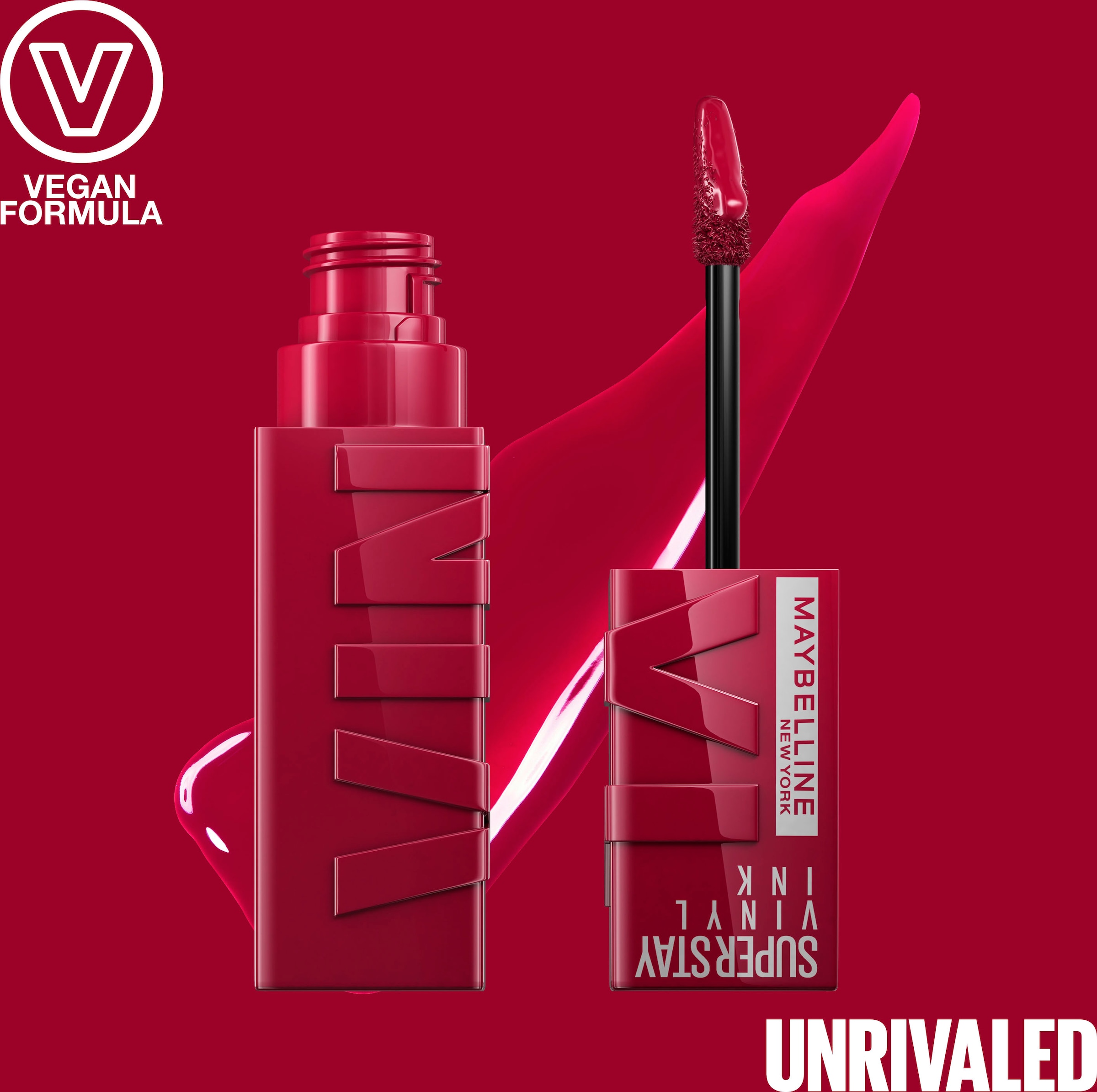 MAYBELLINE NEW YORK Lippenstift »Super Stay Vinyl Ink«, mit natürlichen Inhaltstoffen