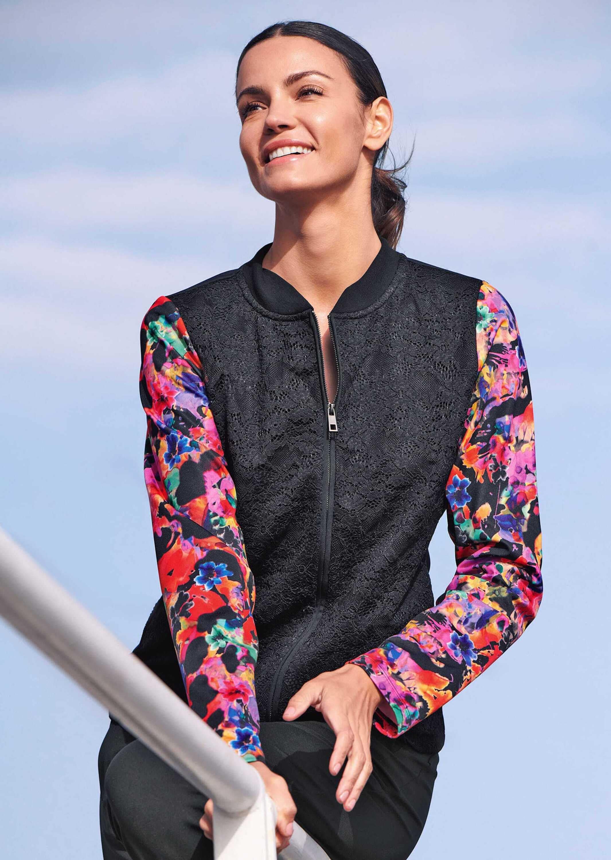 MADELEINE Outdoorjacke »Jacke Jacke mit floralen Trend-Ärmeln«