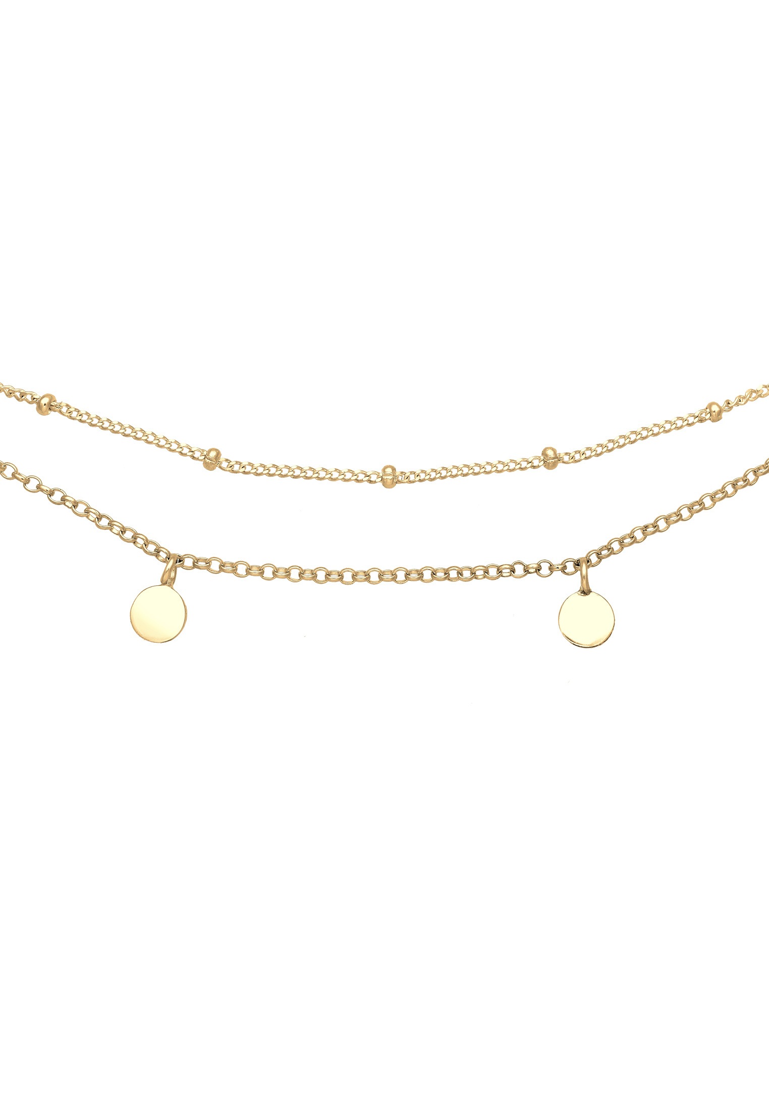 Elli Choker »Halskette Choker Layer Look Kugelkette Plättchen 925 Silber«