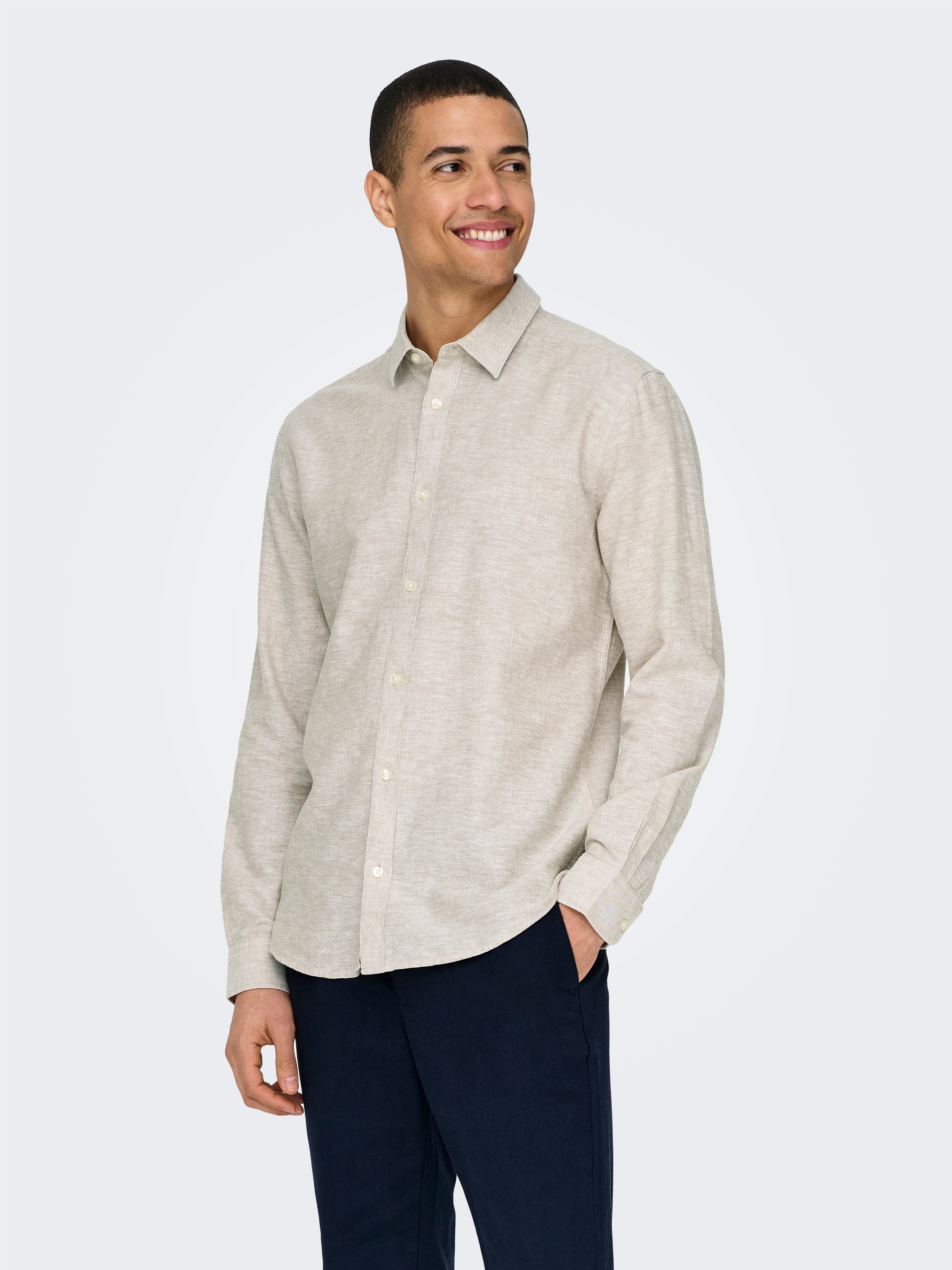 ONLY & SONS »ONSCAIDEN LS SOLID LINEN SHIRT NOOS«