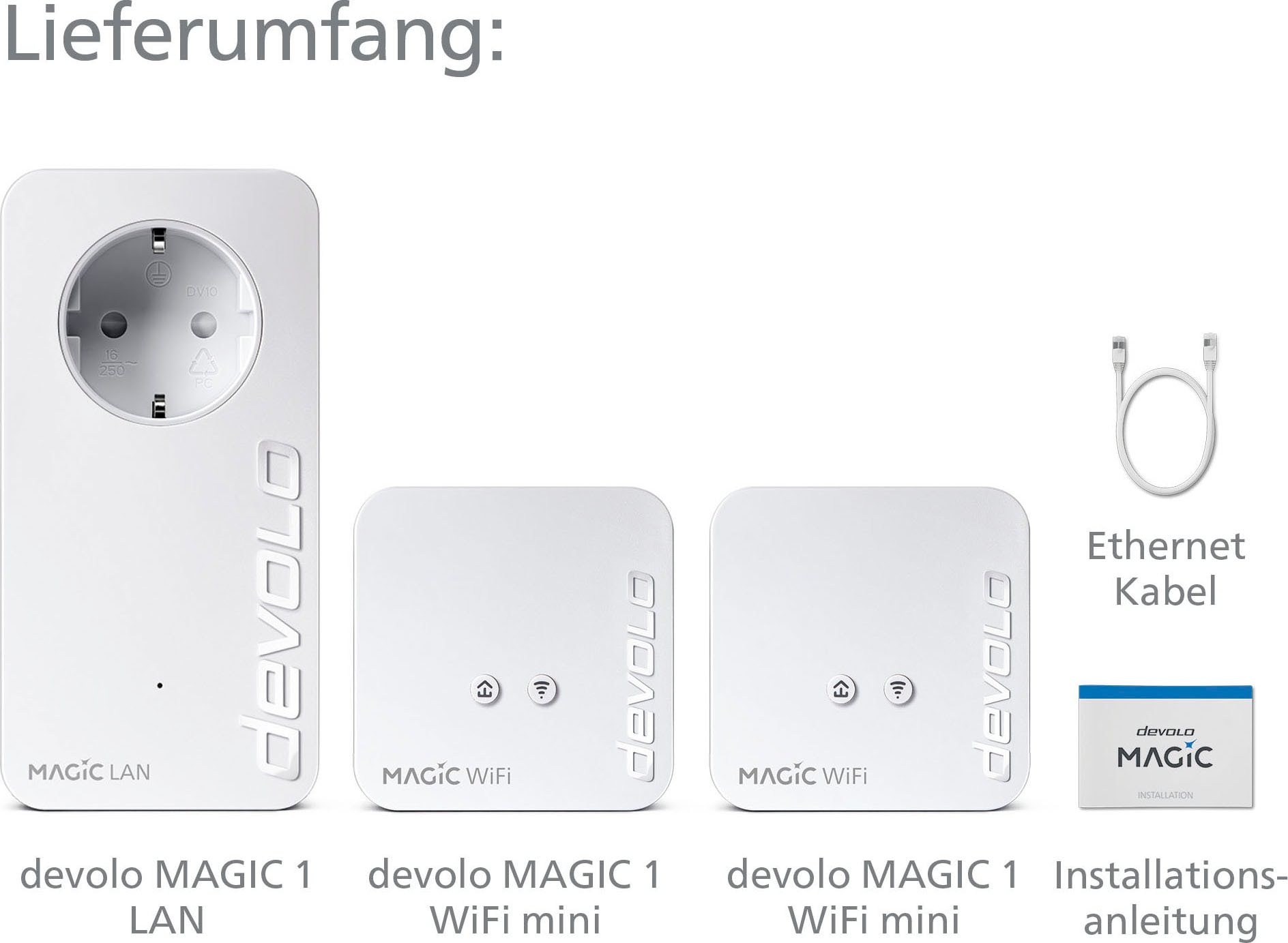 DEVOLO WLAN-Router »Magic 1 WiFi mini Multiroom Kit (1200Mbit, G.hn, Mesh)«