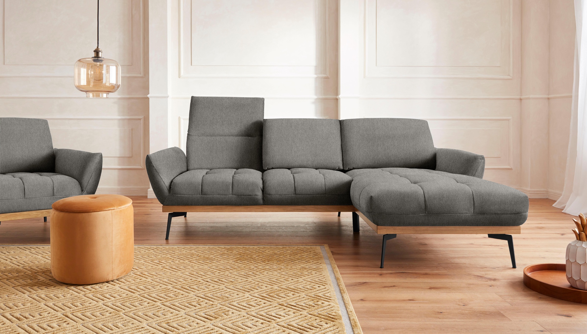 Guido Maria Kretschmer Home&Living Ecksofa »Palíc, inkl. Rückenverstellung, bequem, elegant, Breite 245cm, L-Form«