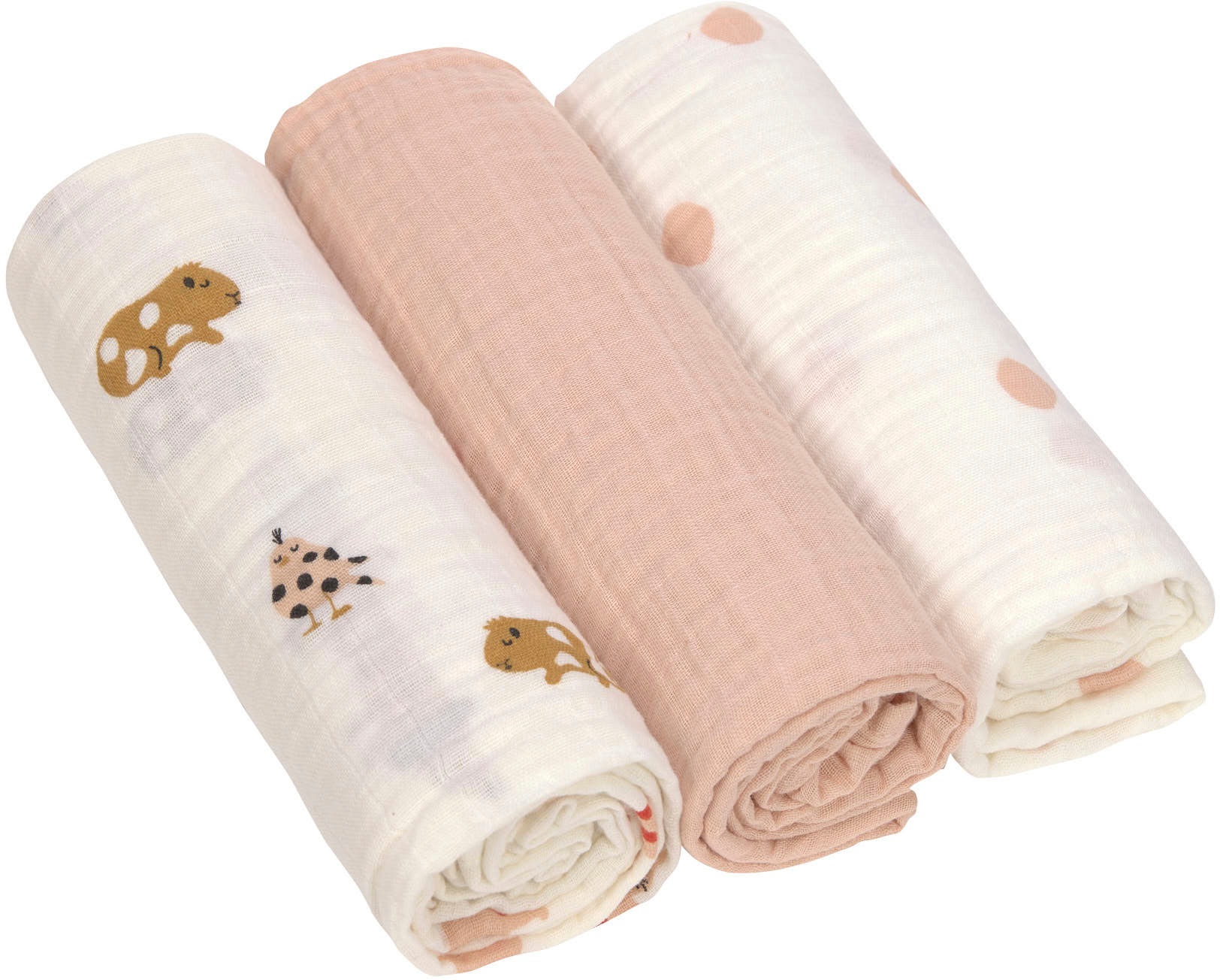 LÄSSIG Stoffwindeln »Little Mateys, Einschlag- und Mulltuchset L, Spicy Orange«, (Set, 3 St.)