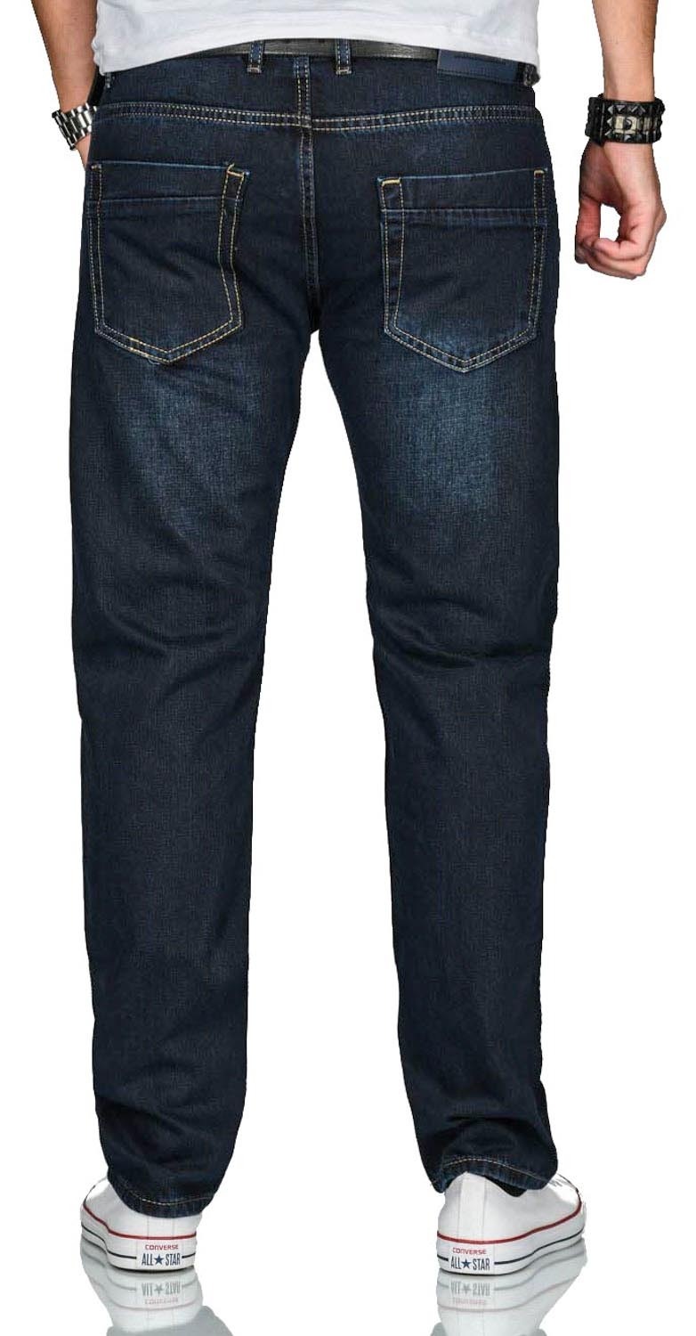 Alessandro Salvarini Regular-fit-Jeans »A. Salvarini Beppo Designer Herren Jeans Hose Basic Jeanshose Comfort Fit«