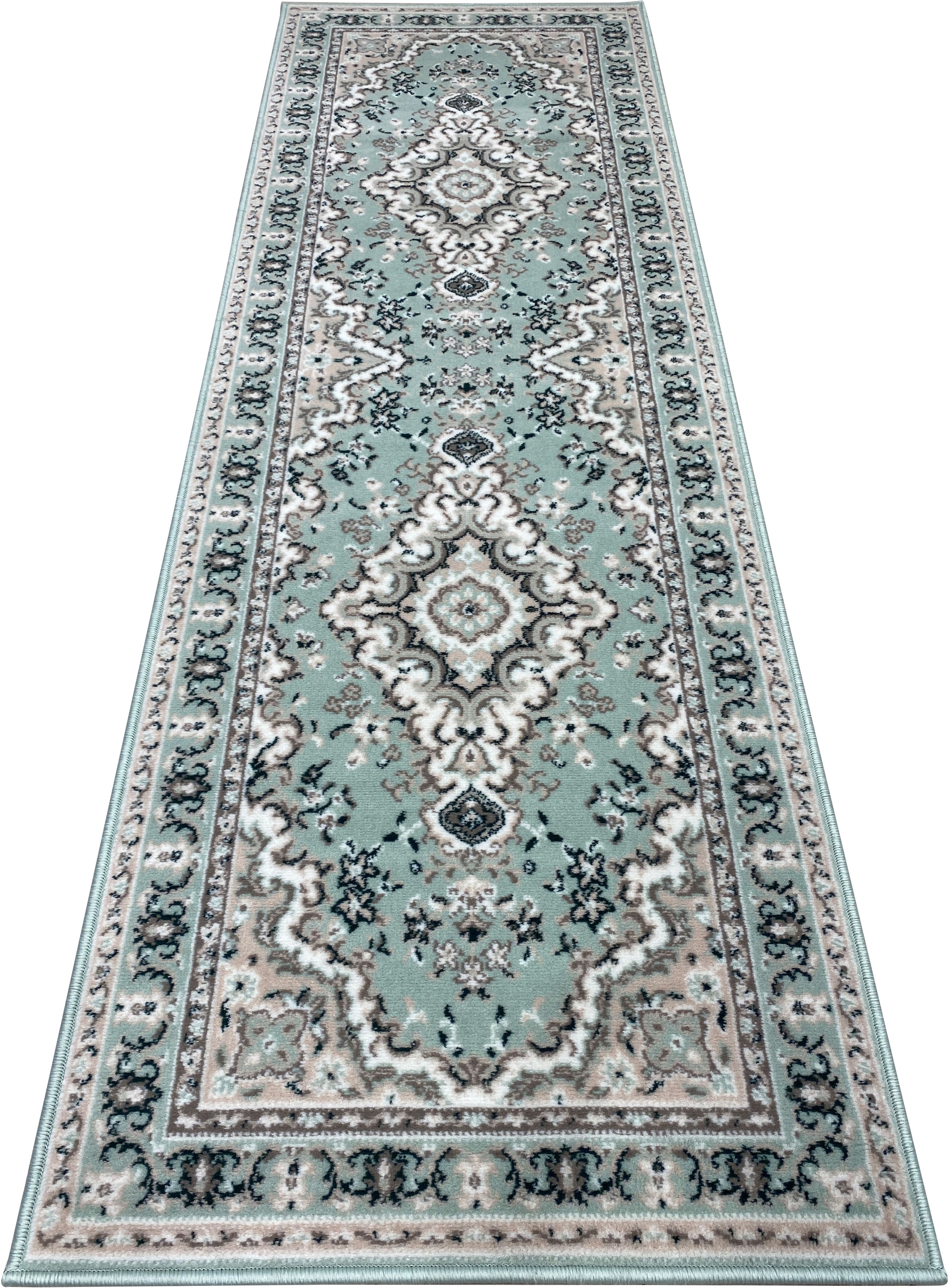 my home Läufer »Oriental, Made in Belgium«, rechteckig, 7 mm Höhe, Läufer, Brücke, Kurzflor, Orient-Optik, mit Bordüre, gewebt