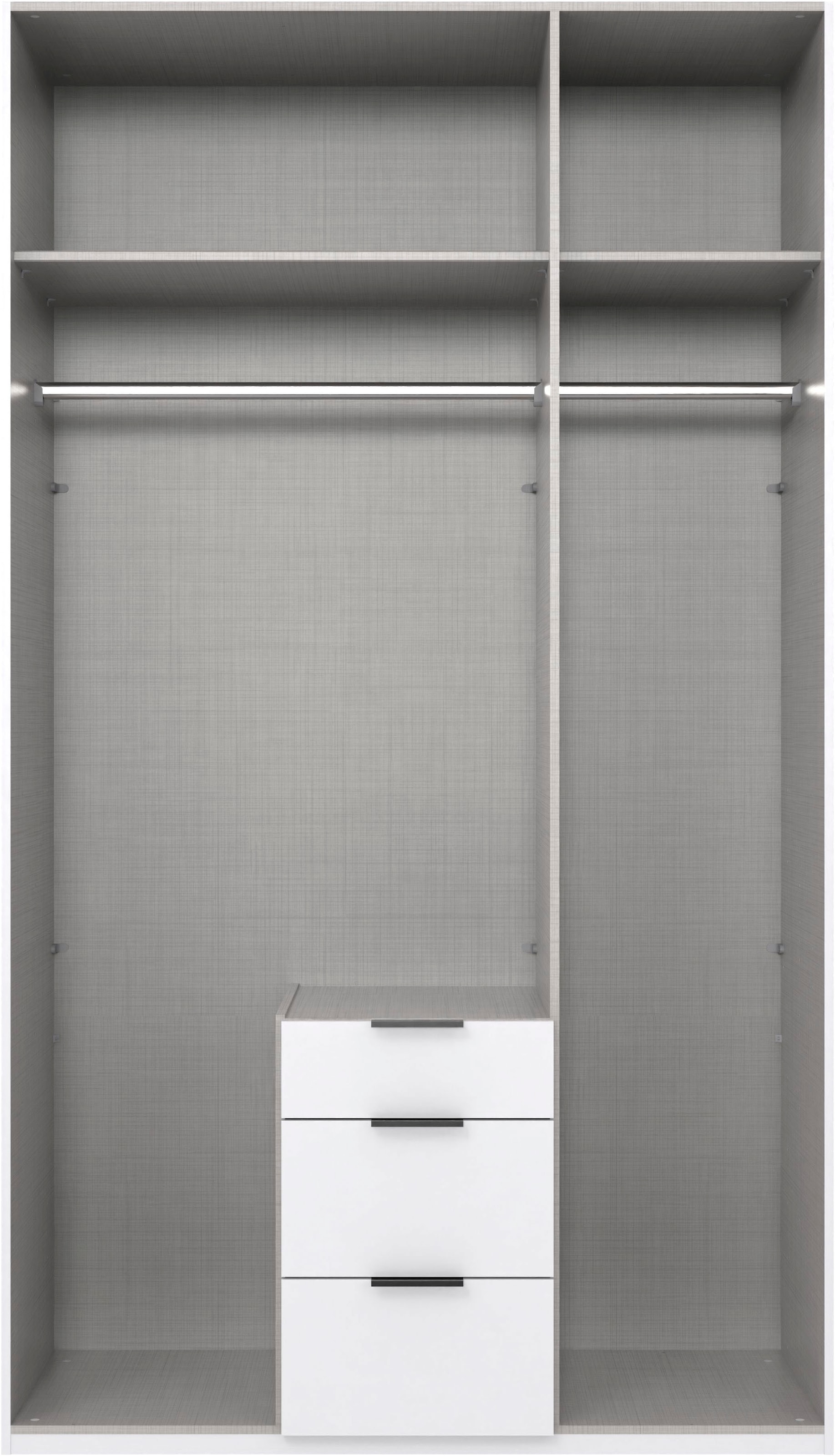 Wimex Drehtürenschrank »Mugano, 135 oder 180cm breit, 208 oder 236cm hoch, Made in Germany«, (mit langen Griffstangen aus Metall), wahlweise mit oder ohne Spiegel, mit Schubladen