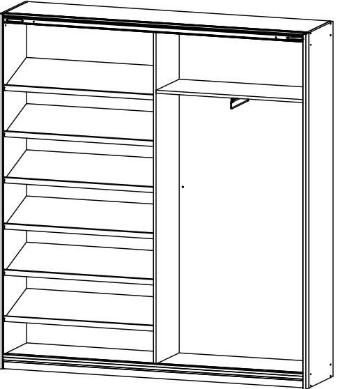 rauch Garderobenschrank »Garderobe Drehtürenschrank Kleiderschrank Schrank Schuhschrank MINOSA«, Breite 181 cm, ausziehbare Kleiderstange, 6 Schuhböden MADE IN GERMANY