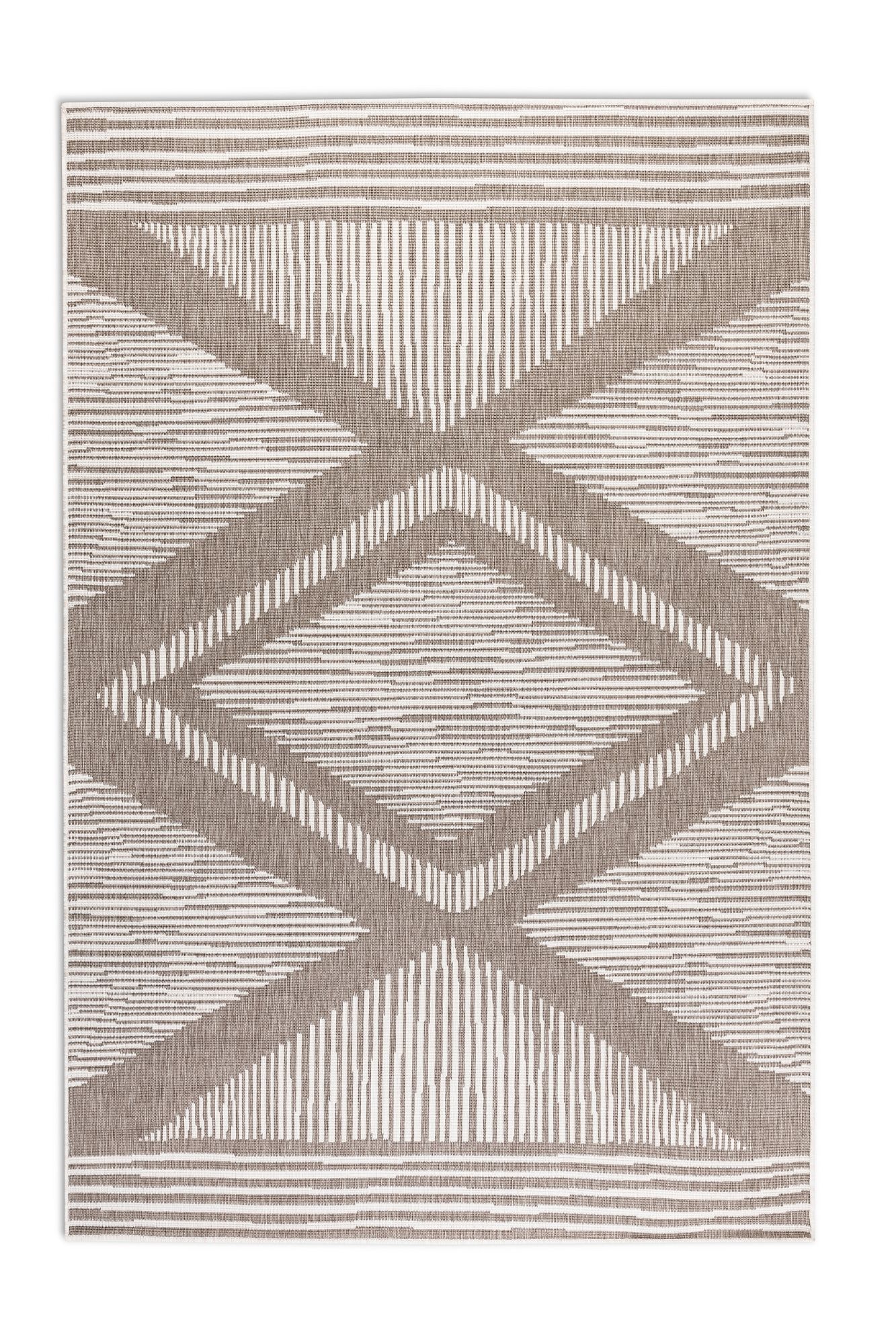ELLE DECORATION Teppich »Rhombus, In- und Outdoor«, rechteckig, 5 mm Höhe, Flachgewebe, In-& Outdoor, Modern, Wendeteppich, Balkon, Wohnzimmer