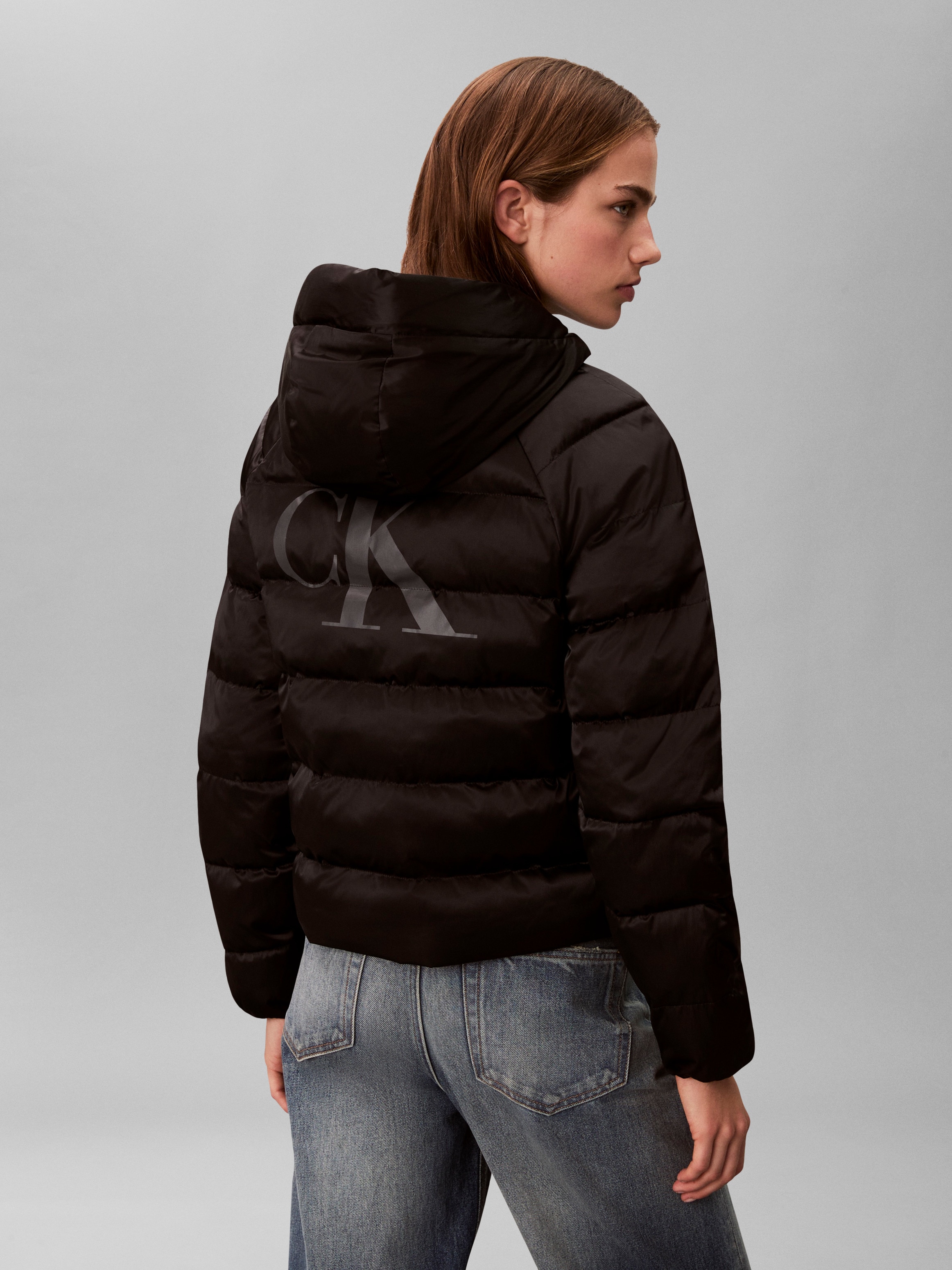 Calvin Klein Jeans Steppjacke mit Kapuze Regular fit mit Rundhalsausschnitt
