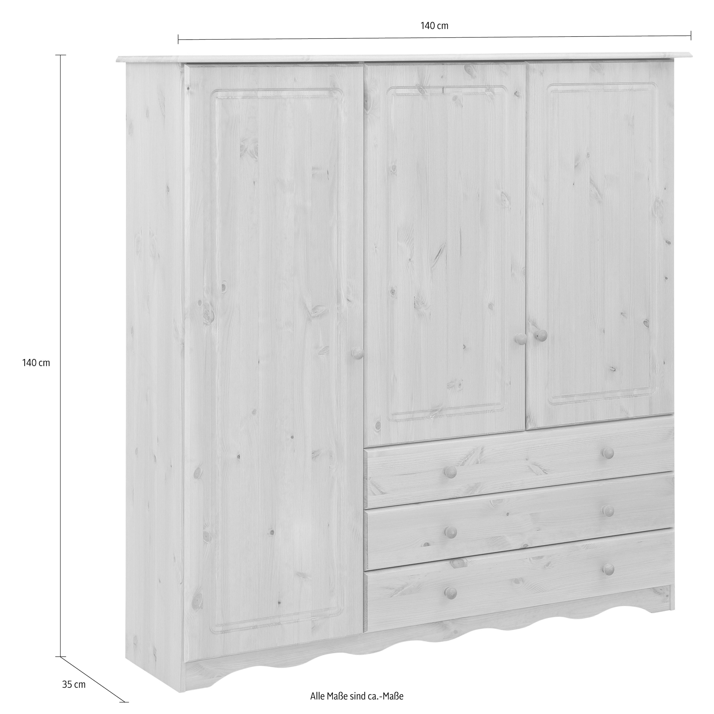 Home affaire Wäscheschrank »Minik« aus schönem massivem Kiefernholz, in unterschiedlichen Farbvarianten