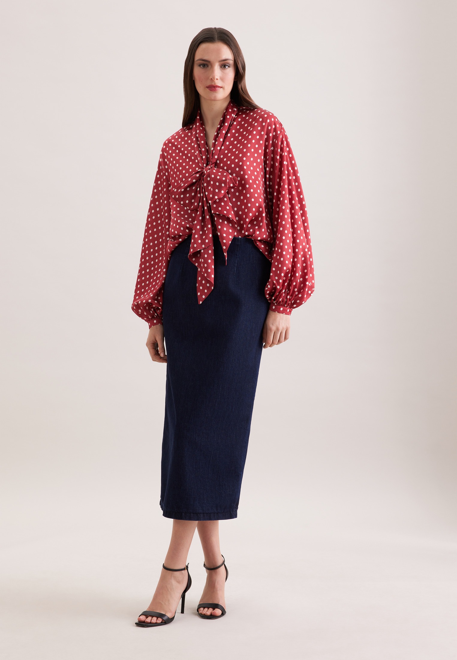 seidensticker Rüschenbluse 1/1 V-Neck Druck