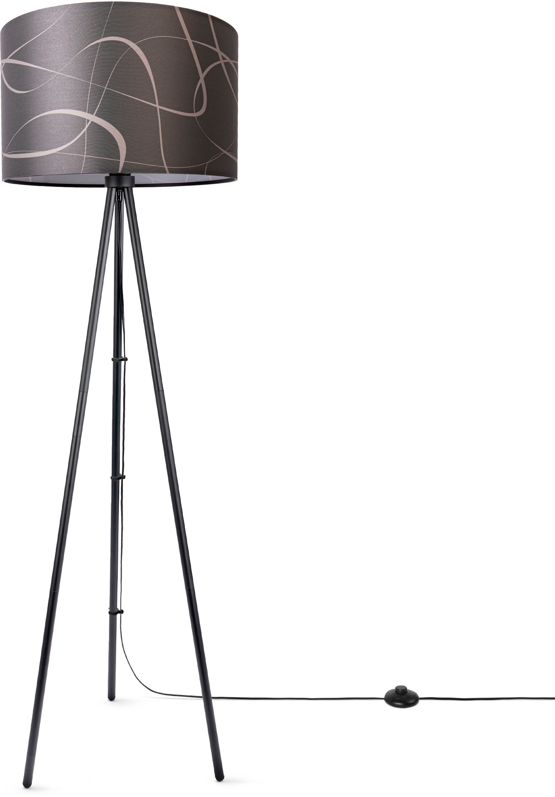 Paco Home Stehlampe »Trina Tribal«, Leuchtmittel E27 | ohne Leuchtmittel, Stehlampe Dreibein Mit Lampenschirm Stoff Stativ Modern Vintage Uni