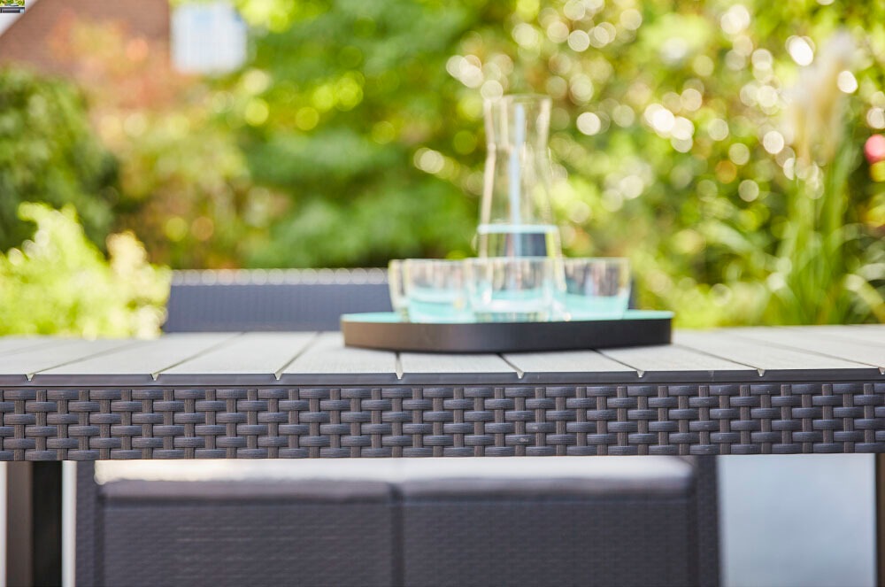 Siena Garden Gartenlounge-Set »Amea«, (4 tlg.), Kunststoff graphit, Sitzkissen aus Polyester in grau
