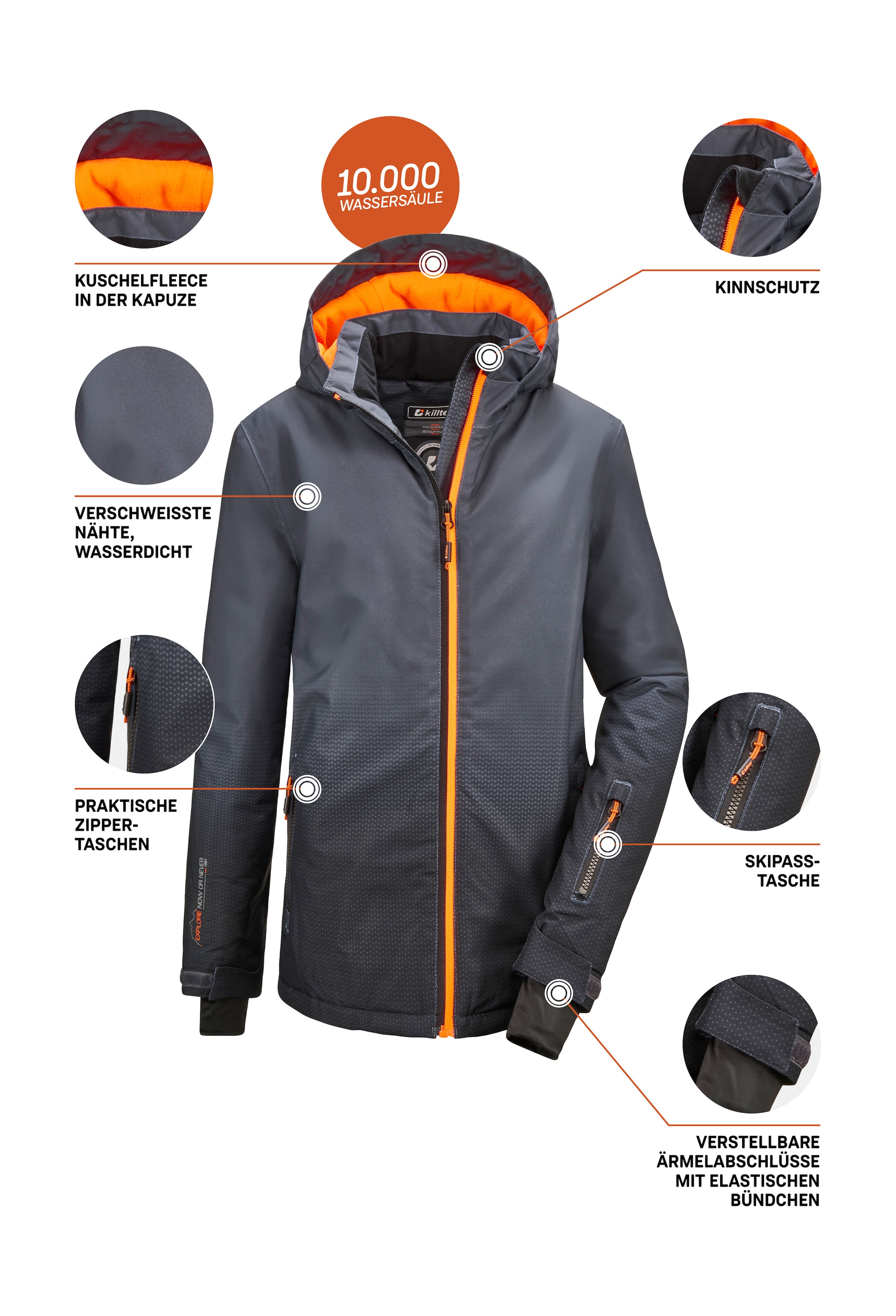 Killtec Outdoorjacke »Lynge BYS JCKT E« Wasserdichte Funktionsjacke mit Schneefang und coolem Design