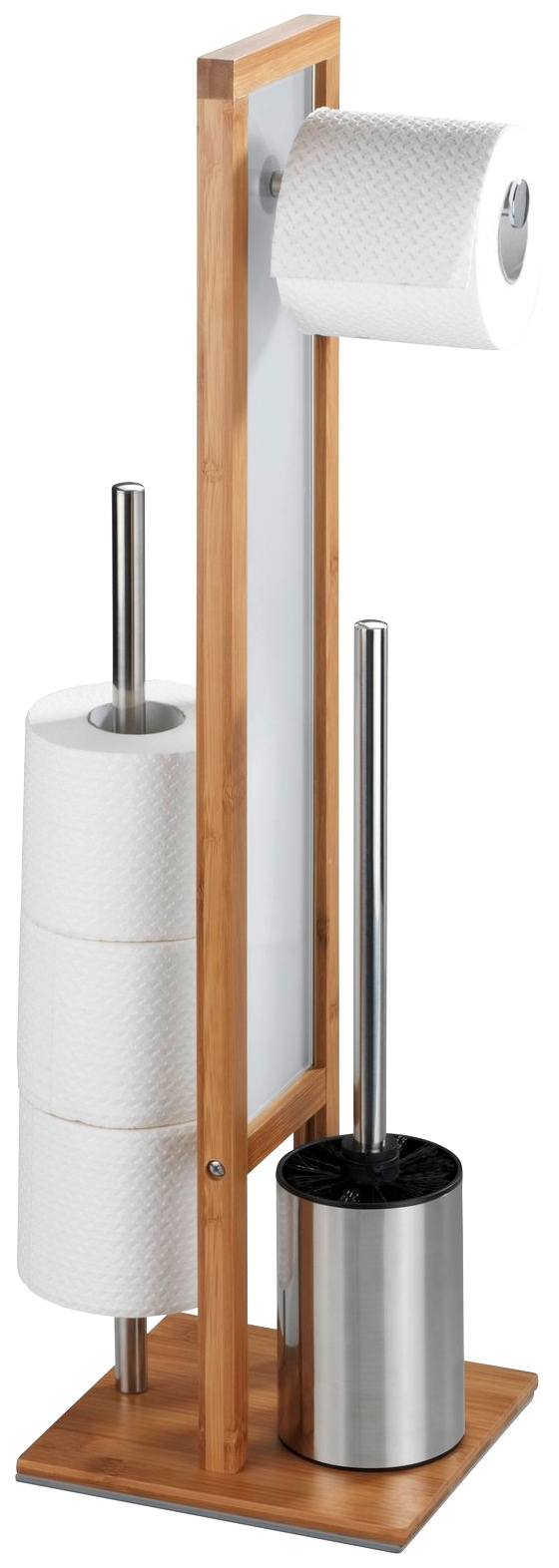 WENKO WC-Garnitur »Rivalta«, 1 St., Bambus-Polyester-Polypropylen, Shop aus im Toilettenpapierhalter Online und OTTO integrierter WC-Bürstenhalter