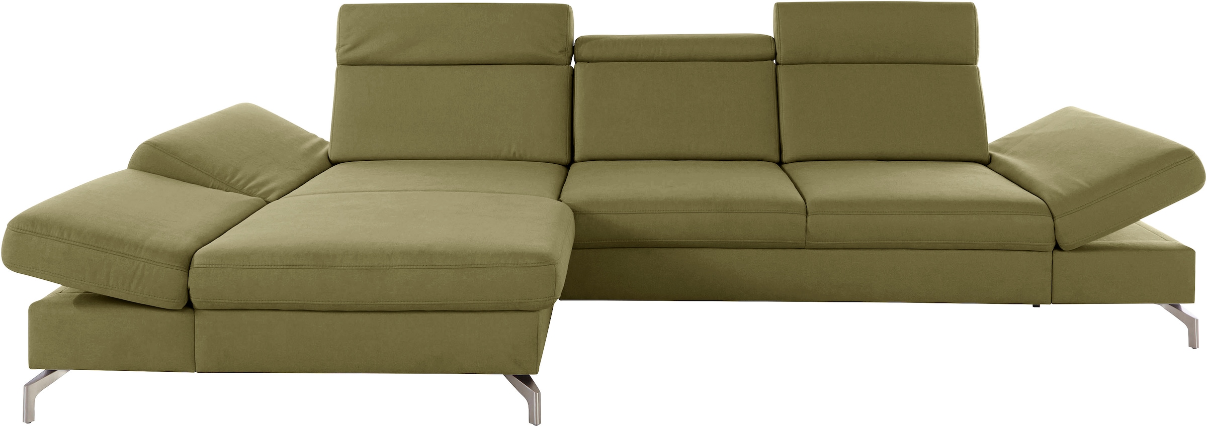 sit&more Ecksofa »Brisbane L-Form«, Fußhöhe 12 cm, inklusive Sitztiefen-, Armteil- und Kopfteilverstellung
