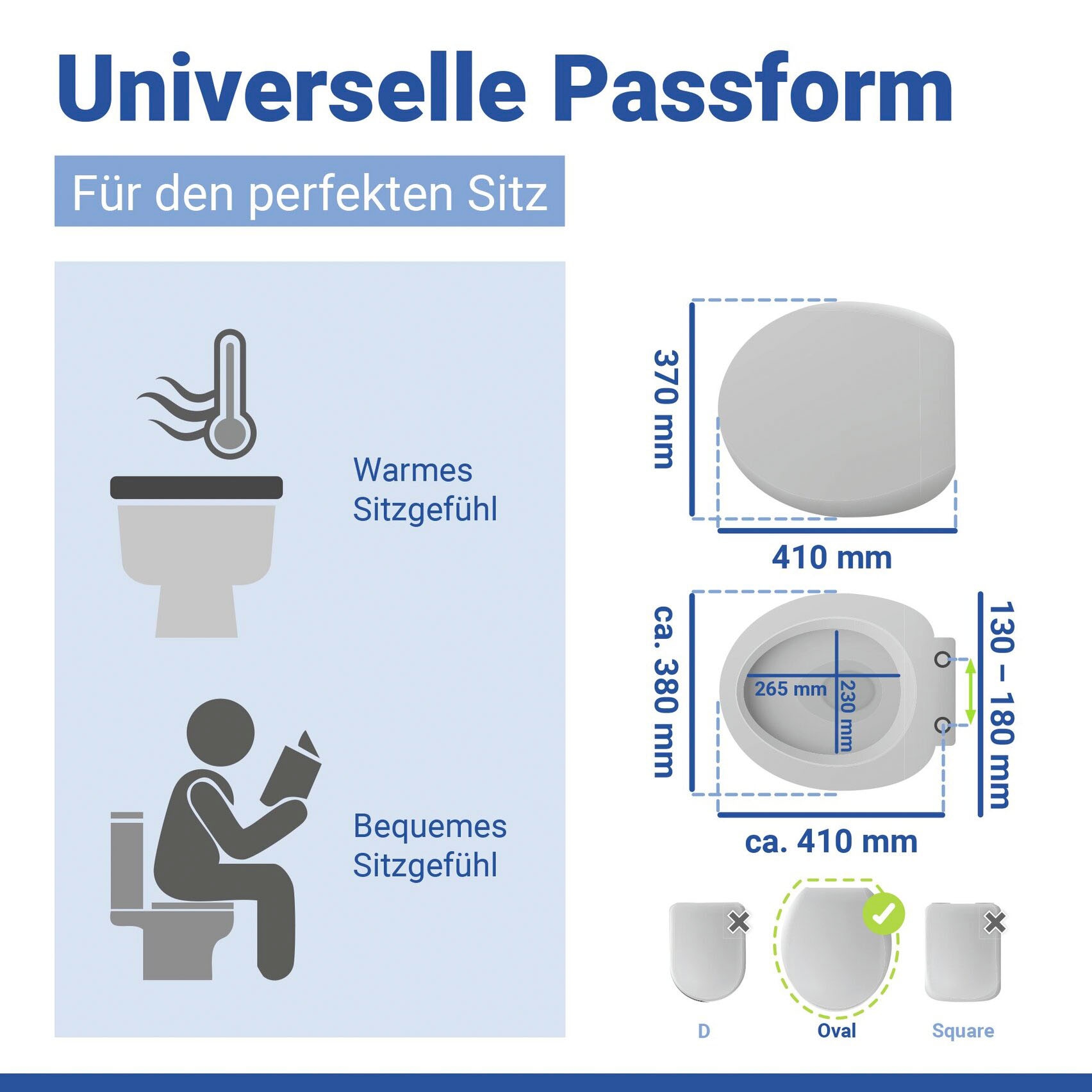 WENKO WC-Sitz »Modell Aldeno« aus MDF mit Edelstahl-Befestigung, spülkastengeeignet