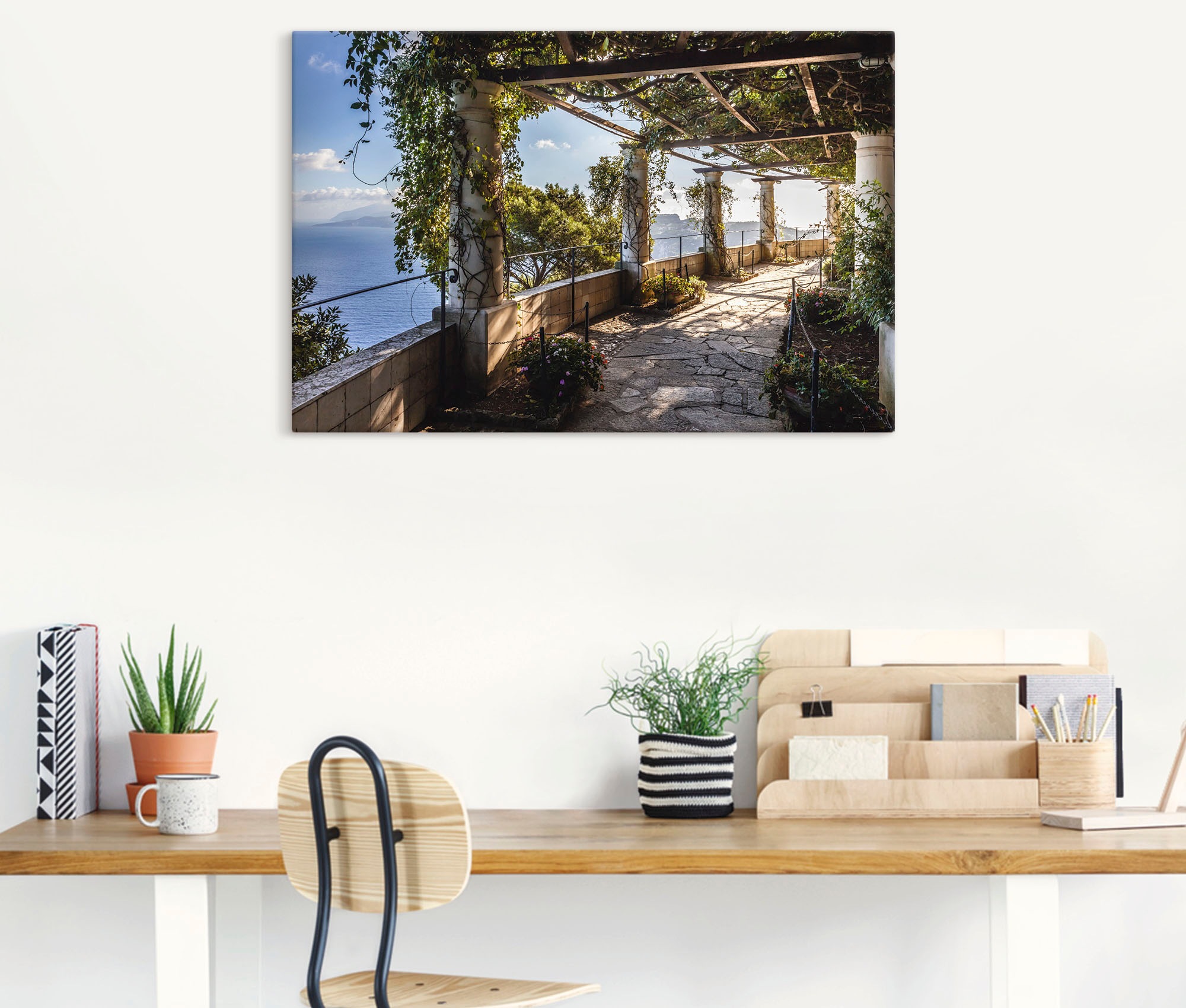 Artland Wandbild »Garten der Villa San Michele auf Capri«, Gebäude, (1 St.), als Alubild, Outdoorbild, Leinwandbild, Poster, Wandaufkleber