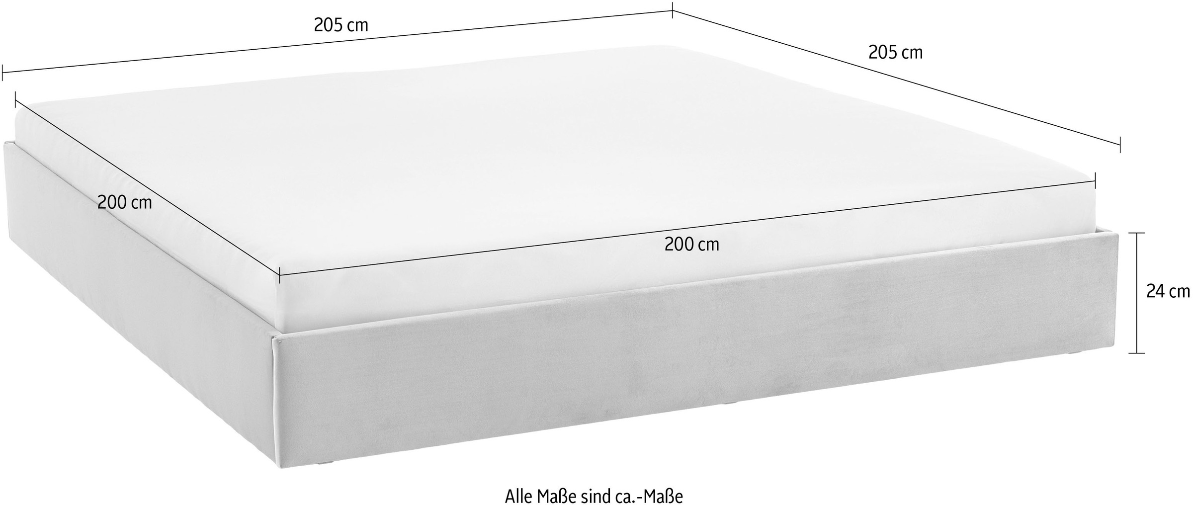 Westfalia Schlafkomfort Polsterbett »Osaka« auch ohne Matratze erhältlich oder in H2,H3 und H4 erhältich