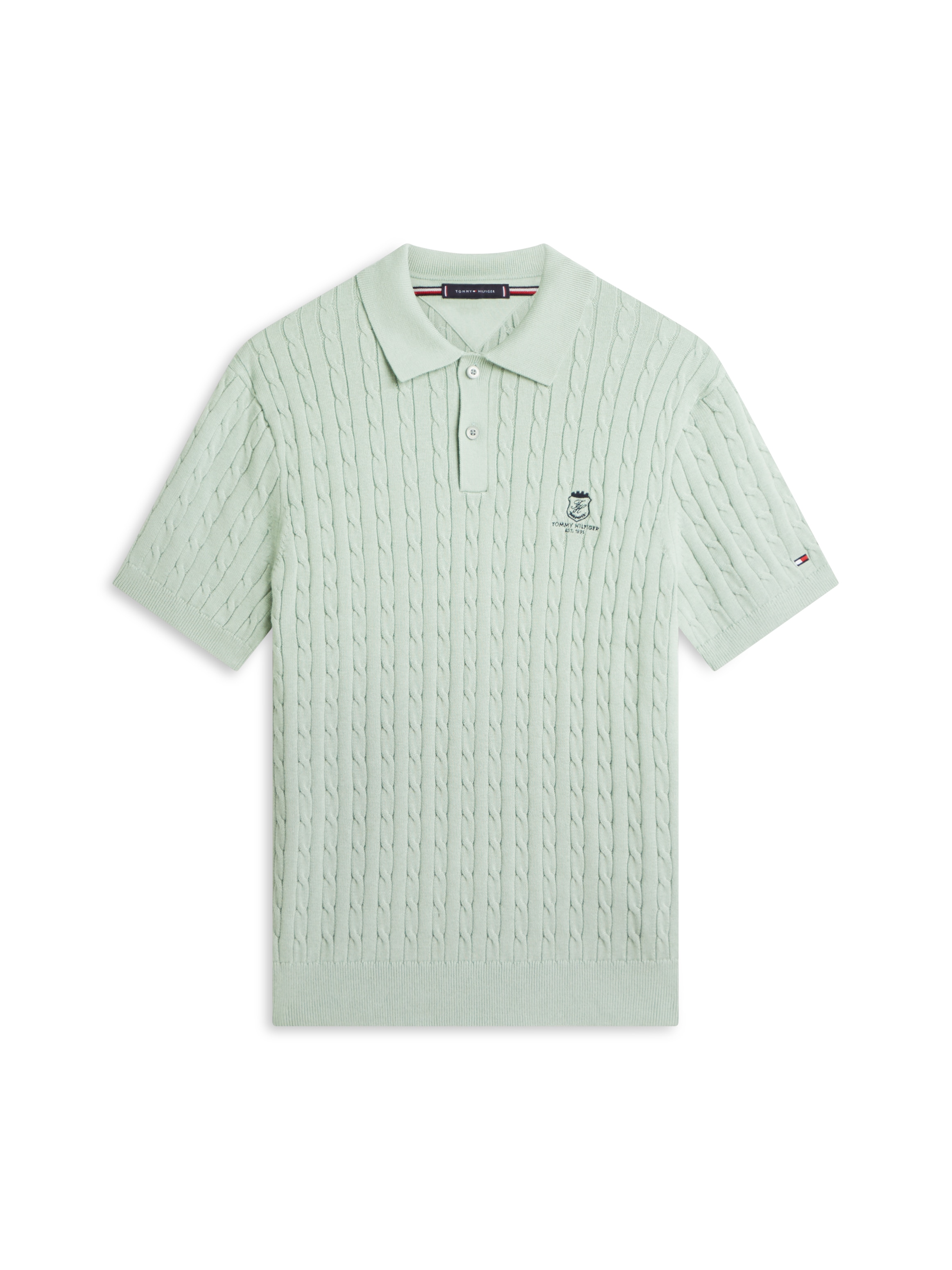 Tommy Hilfiger Poloshirt »CABLE SHORT SLEEVE POLO« regular fit, Zopfmuster