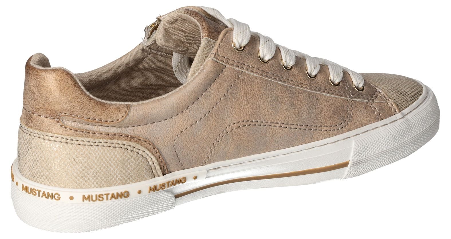 Mustang Shoes Sneaker, Retro Sneaker, Schnürschuh mit zusätzlichem Reißverschluss