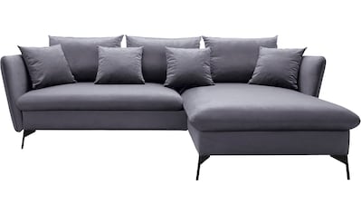 Ecksofa »LIVORNO,258 cm, L-Form,«, Schlaffunktion u. Bettkasten (139/224cm), Samt,...