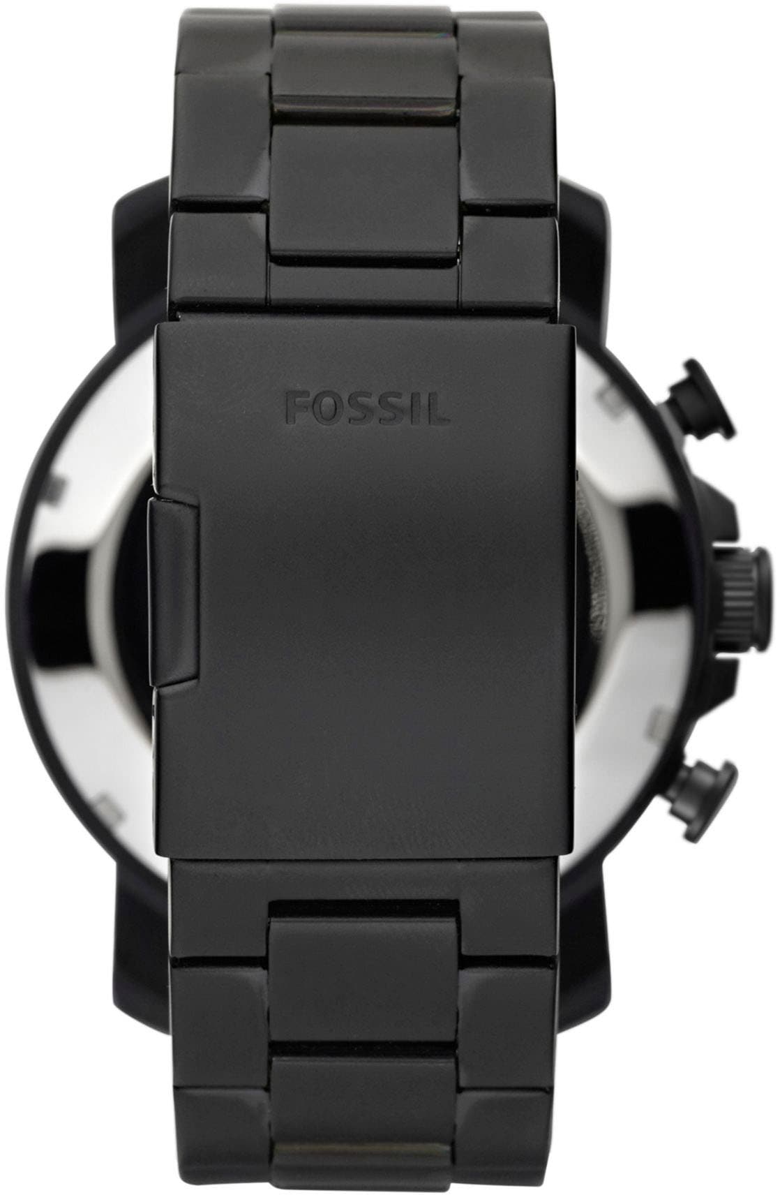 Fossil Chronograph »NATE«, Quarzuhr, Armbanduhr, Herrenuhr, Stoppfunktion, Edelstahlarmband,Datum