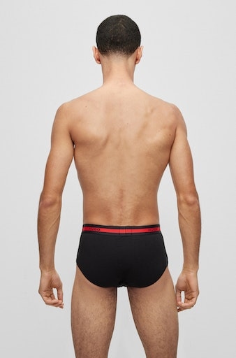 HUGO Underwear Slip, (Packung, 3 St., Im Dreierpack), mit Kontraststreifen und Logoschriftzügen auf dem Bund