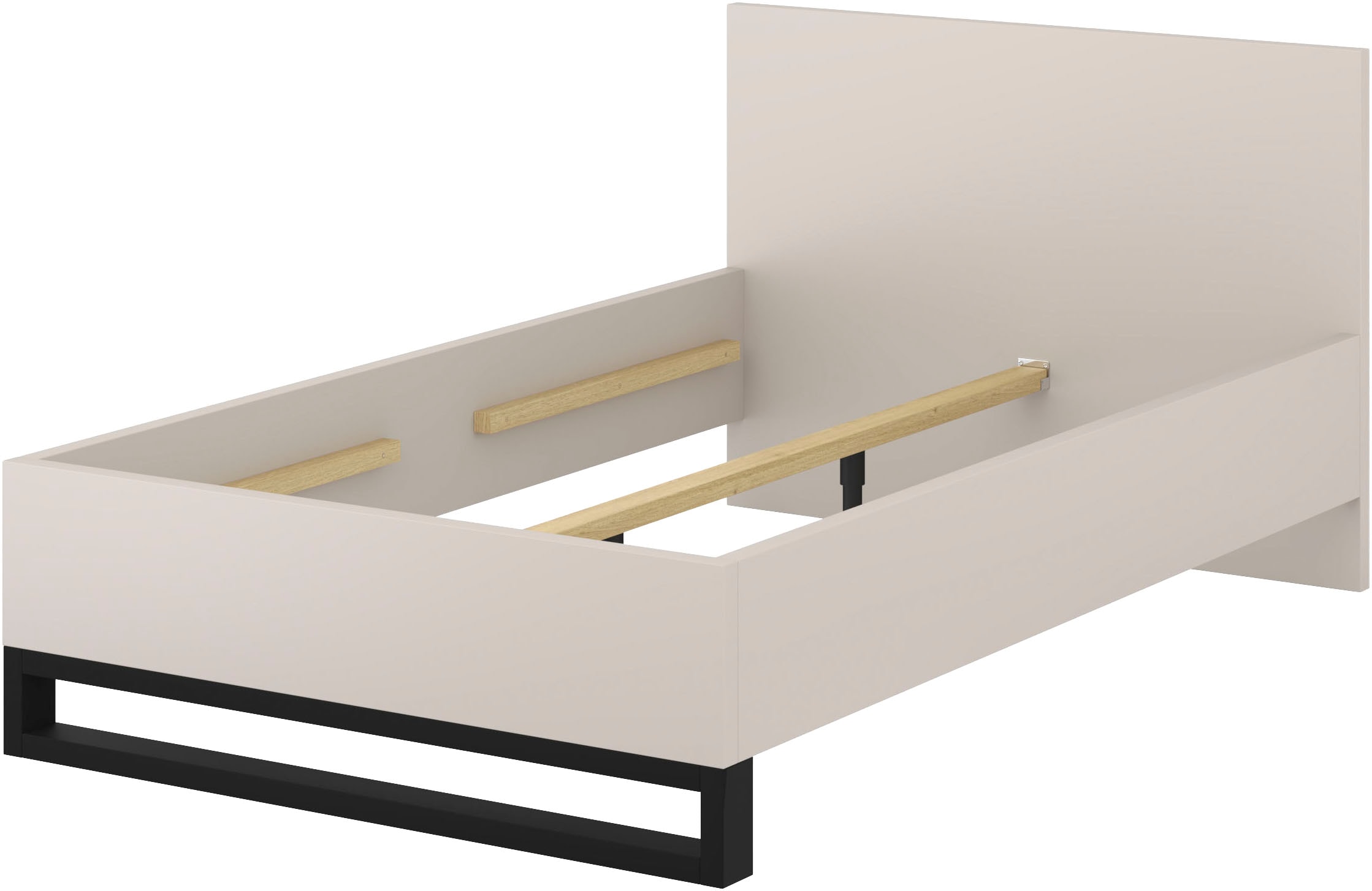 Home affaire Bettgestell »Bronne, Topeseller, Industrial Design« In den Breiten 140cm, 160cm und 180cm,  Stauraumbett in drei Breiten, stabil mit Kufen in Metalloptik