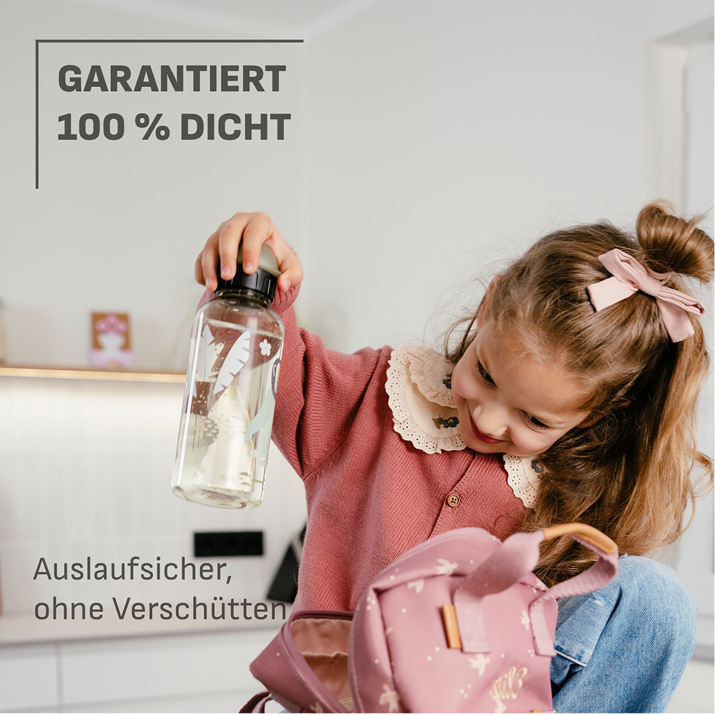 Emsa Trinkflasche »Kids« 100 % dicht, leicht, 0,6 L, Dreh-Trinkverschluss, transparent