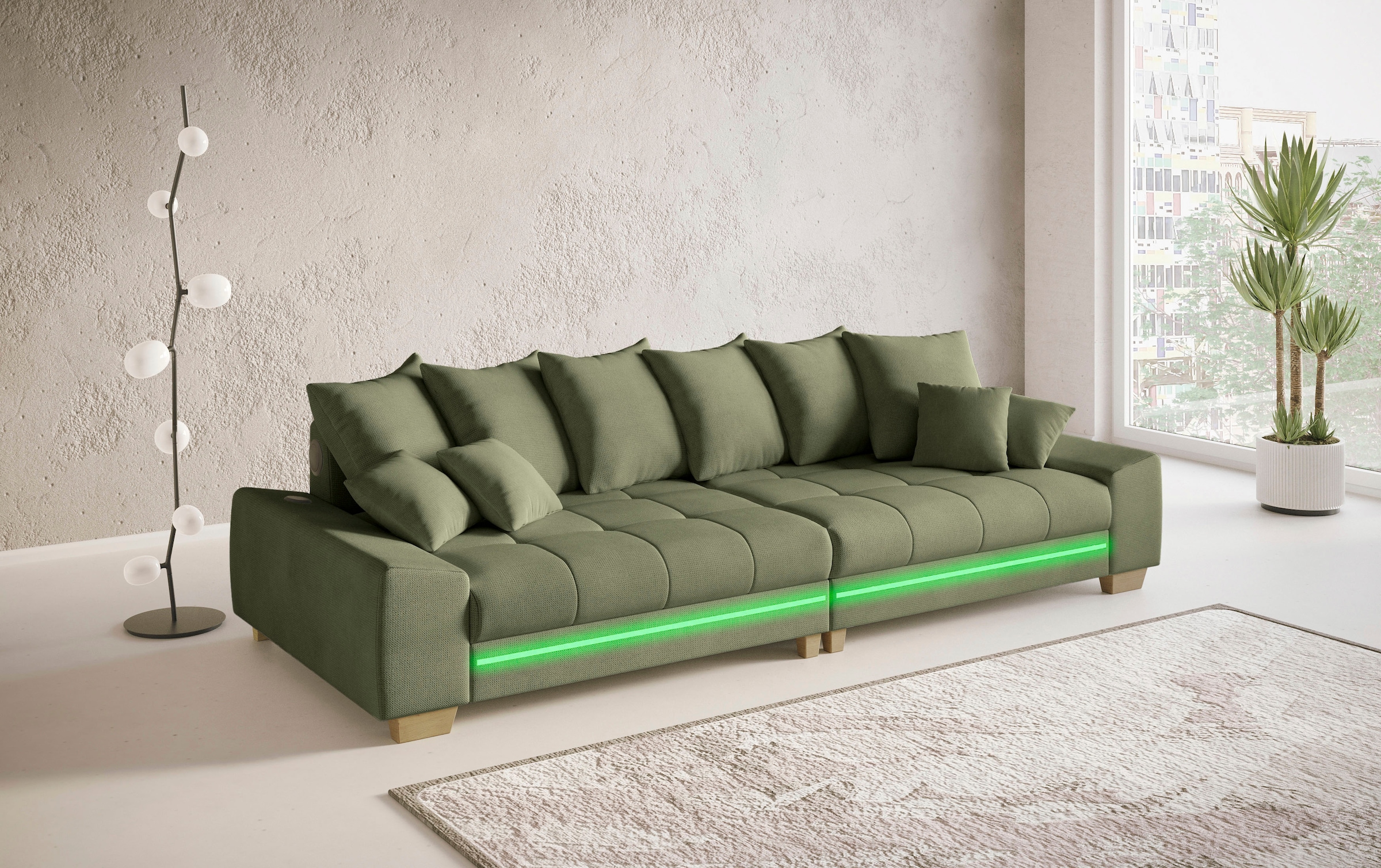 Mr. Couch Big-Sofa »Nikita II« RGB-LED, Bluetooth-Soundsystem, wahlweise mit Kaltschaum