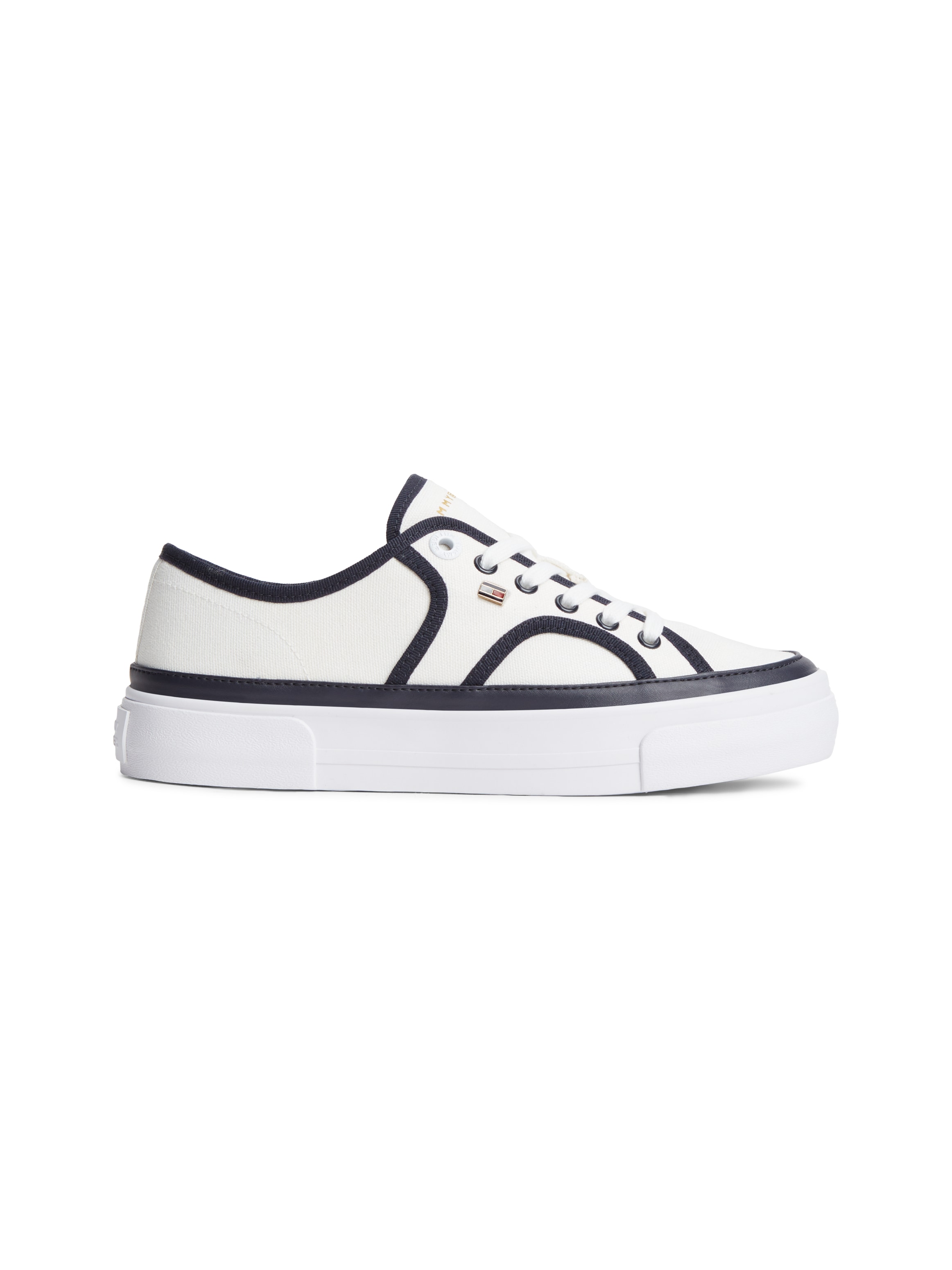 Tommy Hilfiger Plateausneaker »PLATFORM VULC SNEAKER PIPING«  Freizeitschuh, Halbschuh, Schnürschuh mit Kontrast-Paspellierung