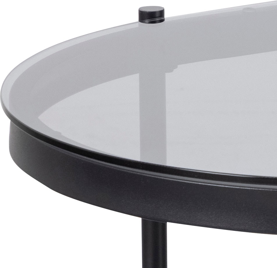 ACTONA GROUP Couchtisch, (1 St.), tischplatte aus gehärtetem Rauchglas.Oval, 1 Ablage, B: 95 cm