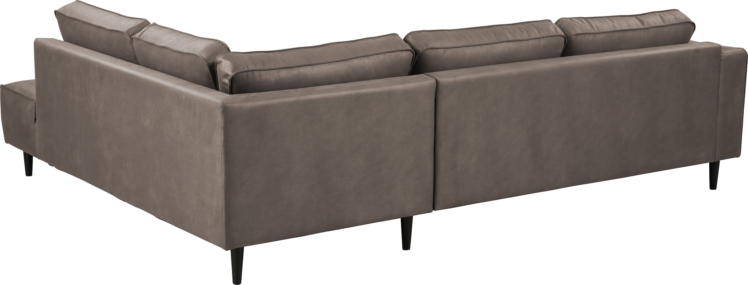 Places of Style Ecksofa »Fumone, Lederoptik oder Soft-Touch Chenille«, Breite 260, mit schwarzen Massivholzfüßen