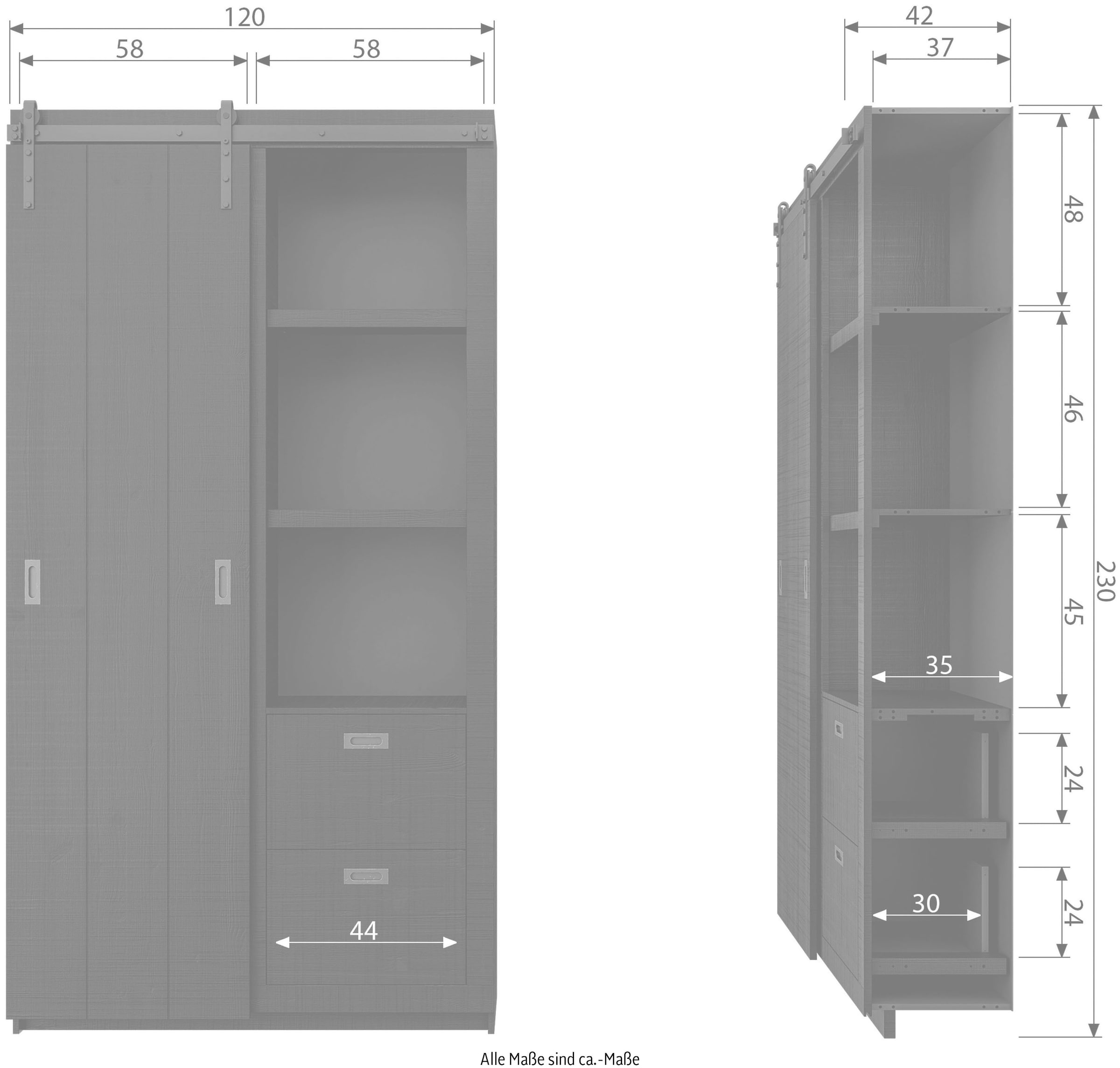 vtwonen Vitrine »Slide«, H 230 cm x B 120 cm x T 42 cm