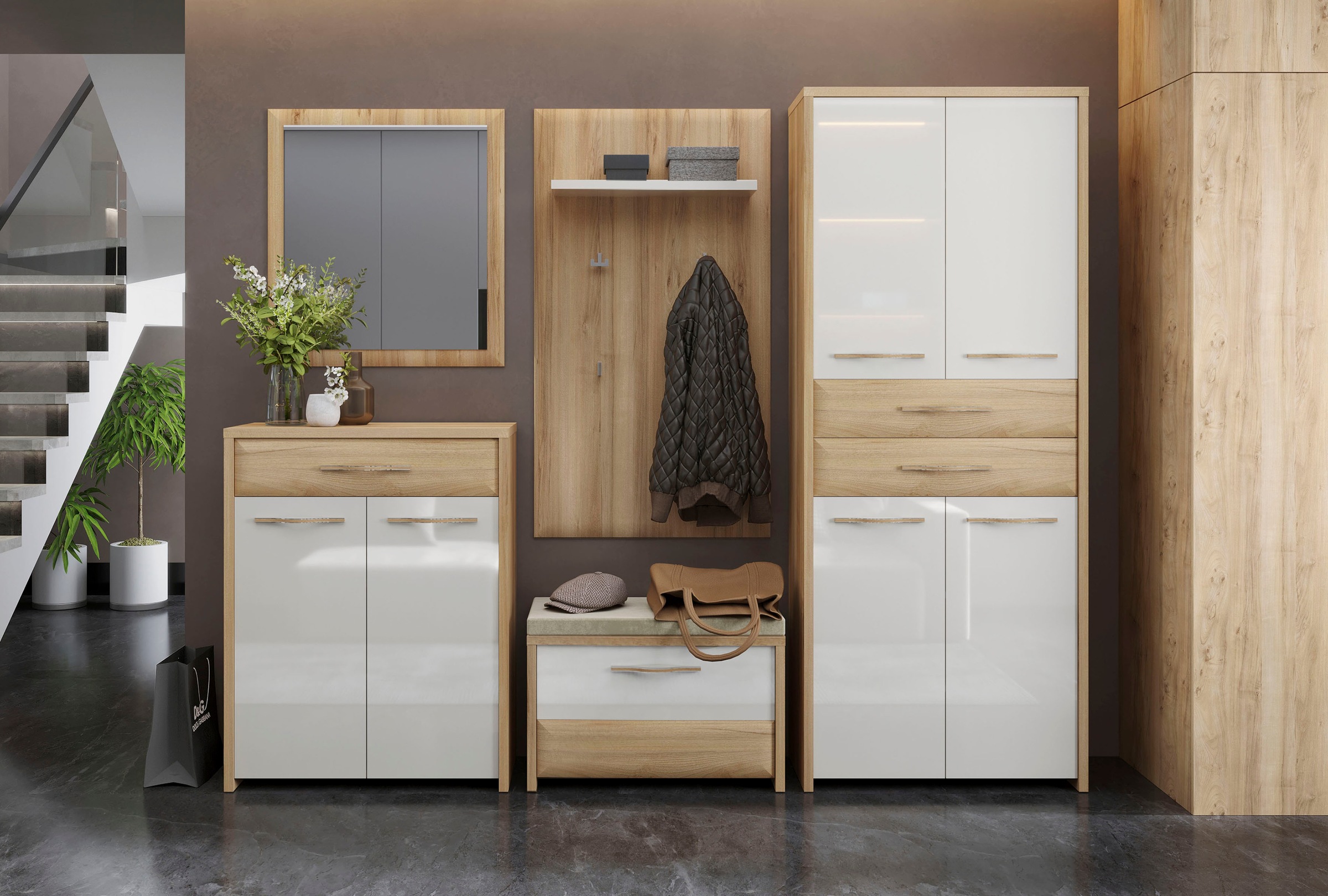 Home affaire Schuhschrank »Gala«, hochwertig UV lackiert, Soft-Close-Funktion, Breite 78cm, Höhe 99cm
