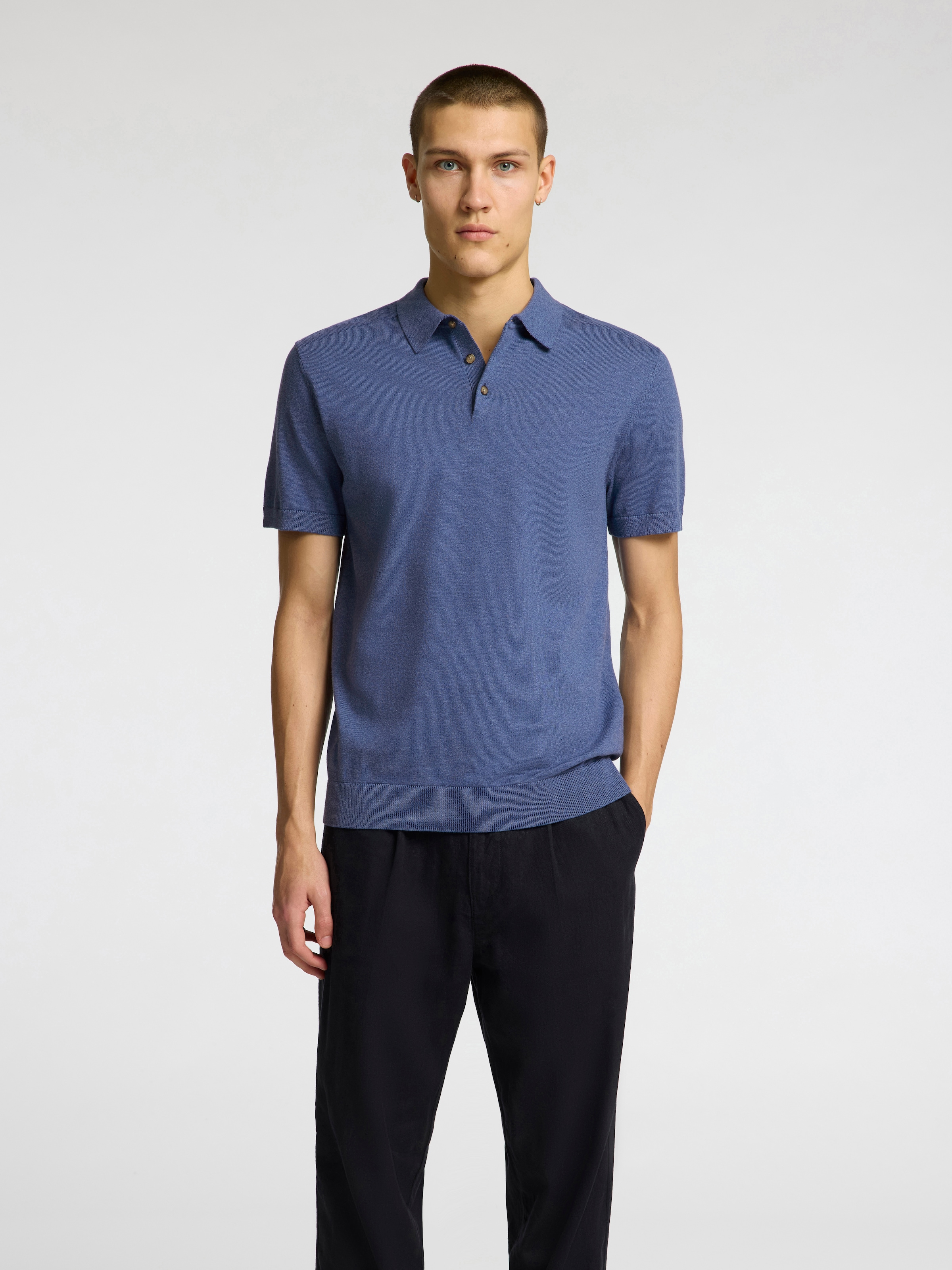 SELECTED HOMME Poloshirt »SLHBERG SS KNIT POLO NOOS«, aus Feinstrick